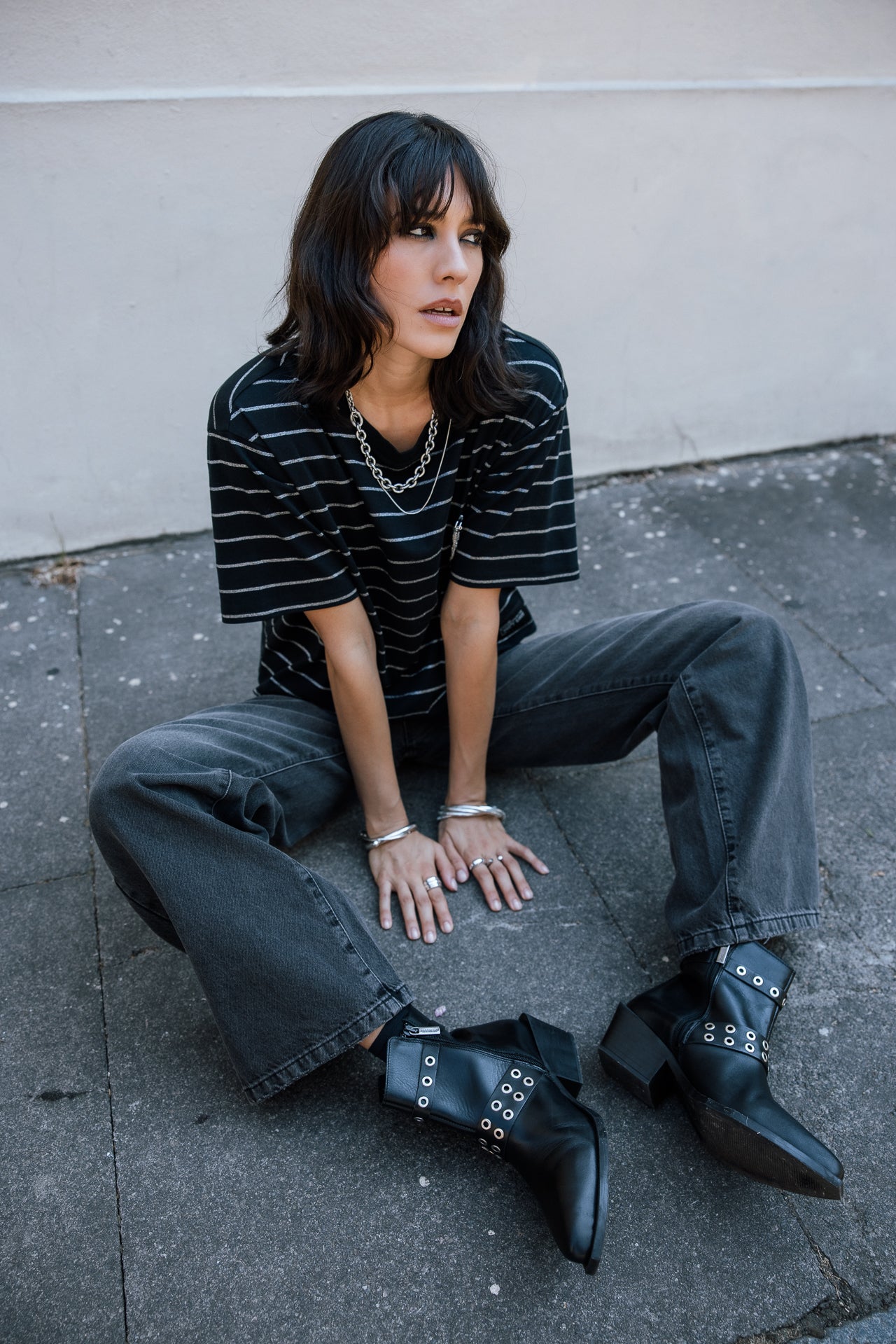 

T-shirt rayé avec bijoux Femme Tacy Sailor black | Freeman T. Porter