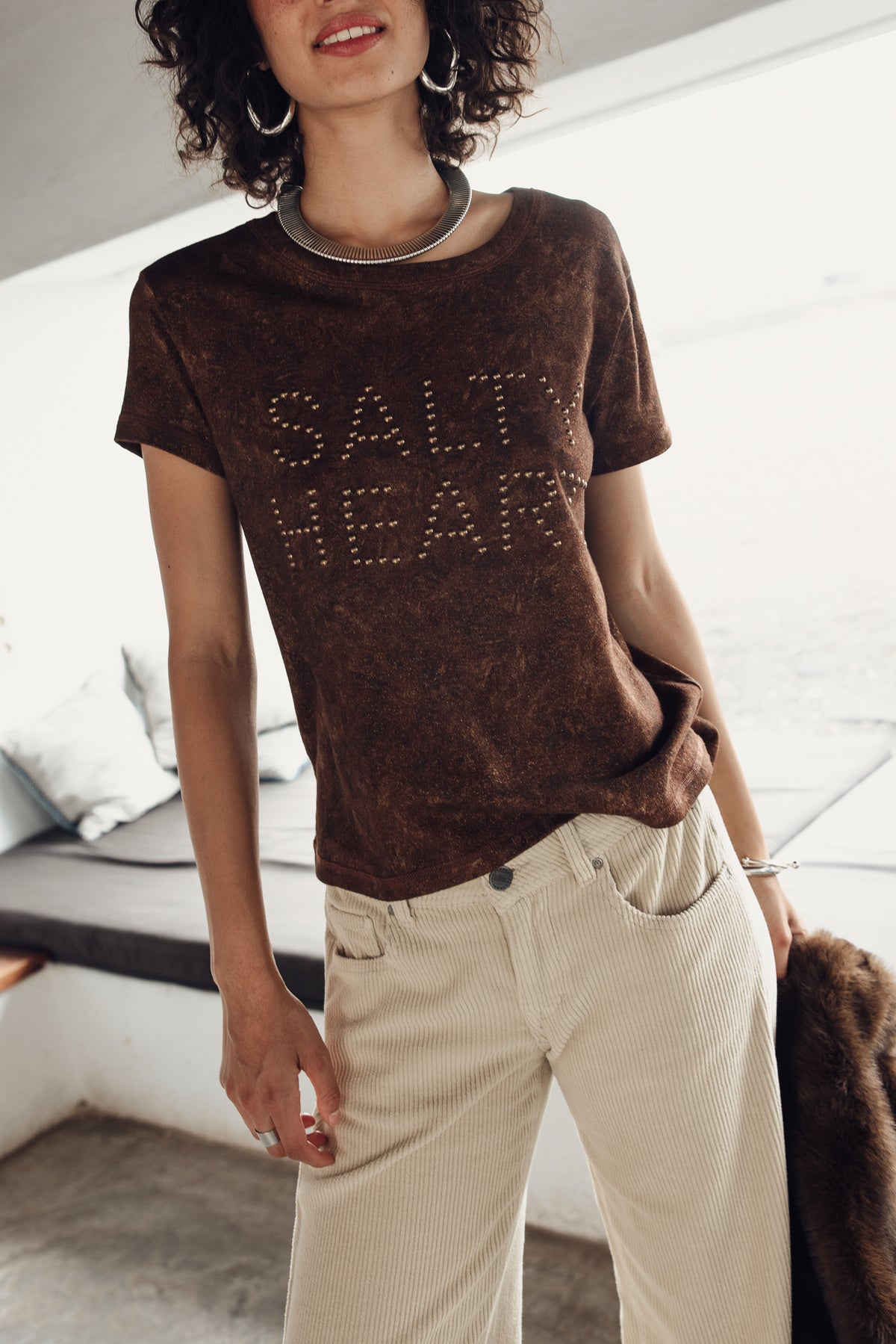  
            

T-shirt com tachas Mulher Timy Salty Heart shaved chocolate | Freeman T. Porter
          