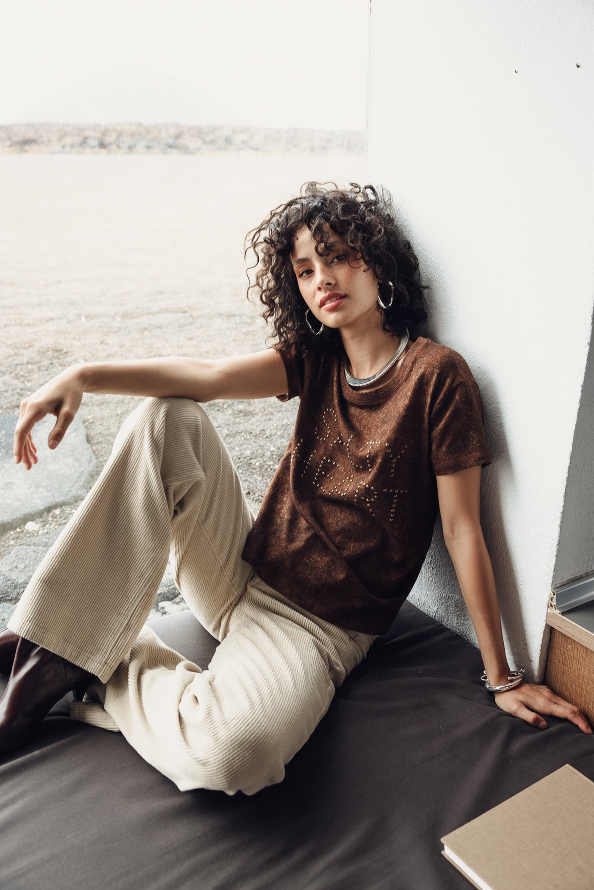 

T-shirt com tachas Mulher Timy Salty Heart shaved chocolate | Freeman T. Porter