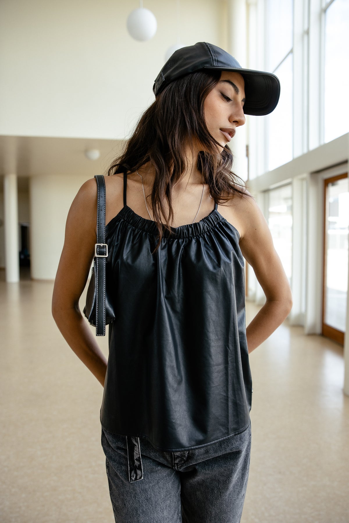 

Top de cetim Mulher Tipie Biker black | Freeman T. Porter