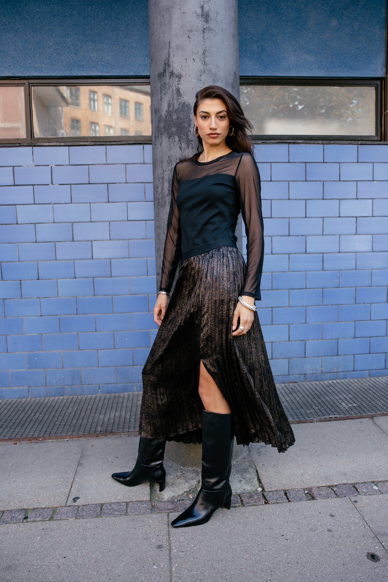 

T-Shirt mit Transparenzeffekten Damen Timene Plain black | Freeman T. Porter