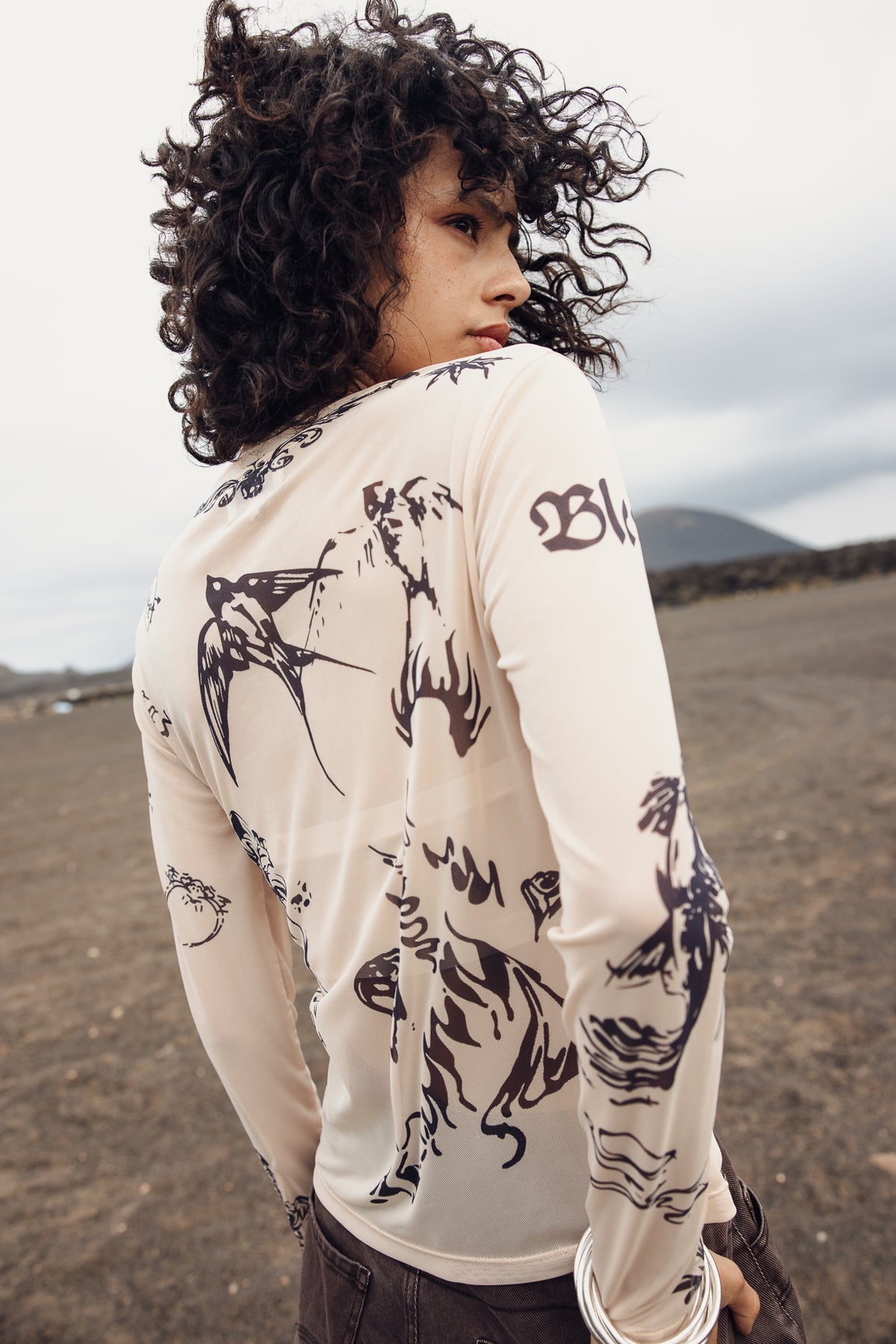

Top en mesh imprimé Femme Taro Tattoo nude | Freeman T. Porter