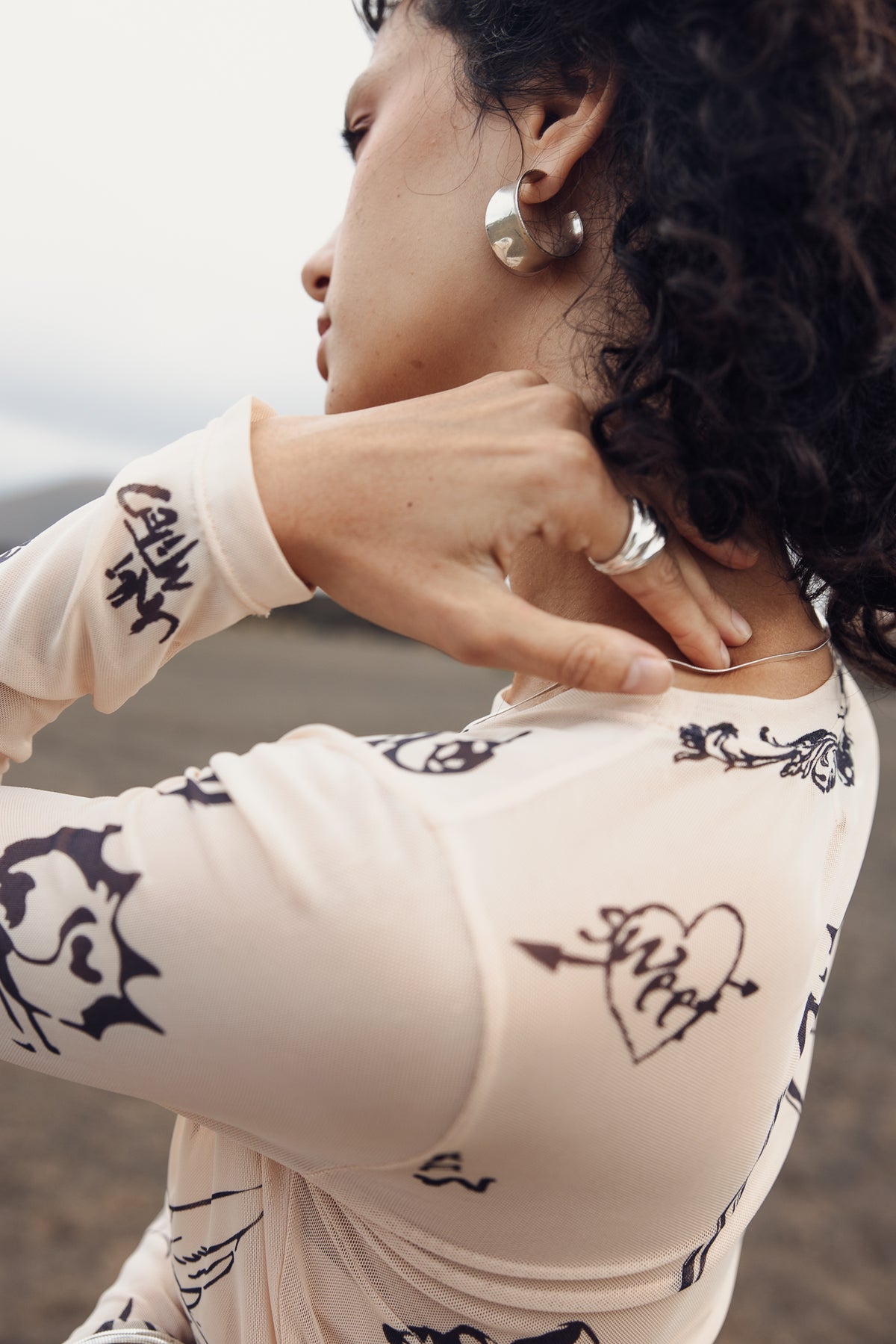 

Top en mesh imprimé Femme Taro Tattoo nude | Freeman T. Porter