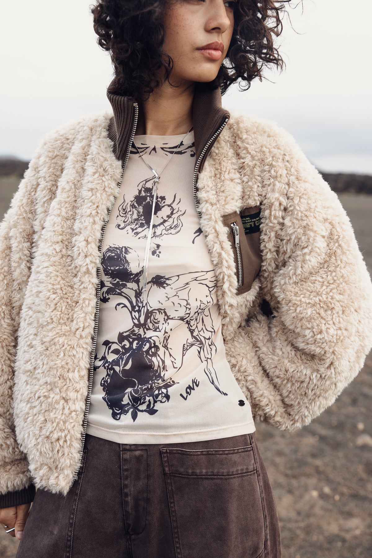 

Top en mesh imprimé Femme Taro Tattoo nude | Freeman T. Porter