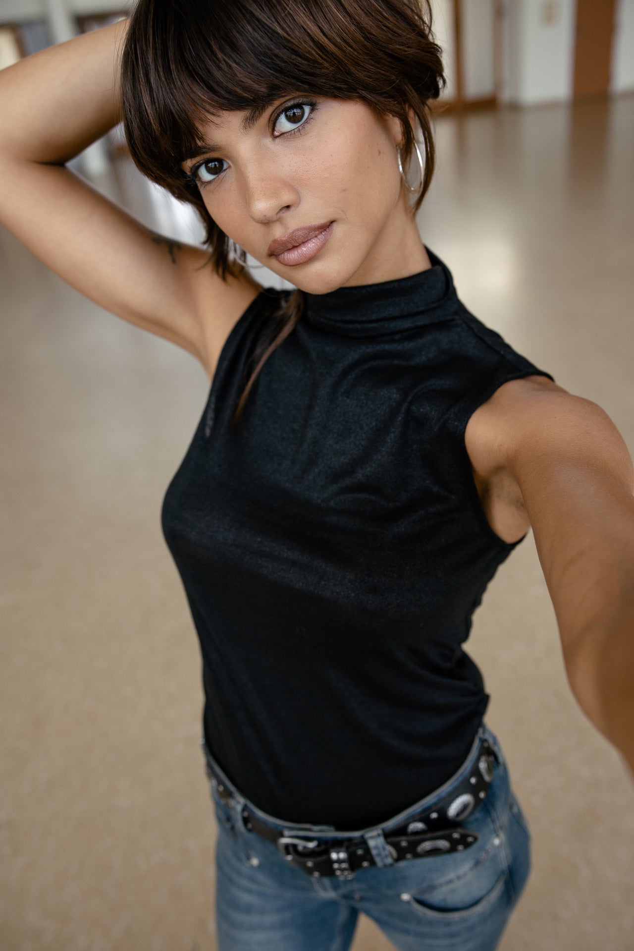 

Glitzerndes Top  Damen Teezy Star black | Freeman T. Porter