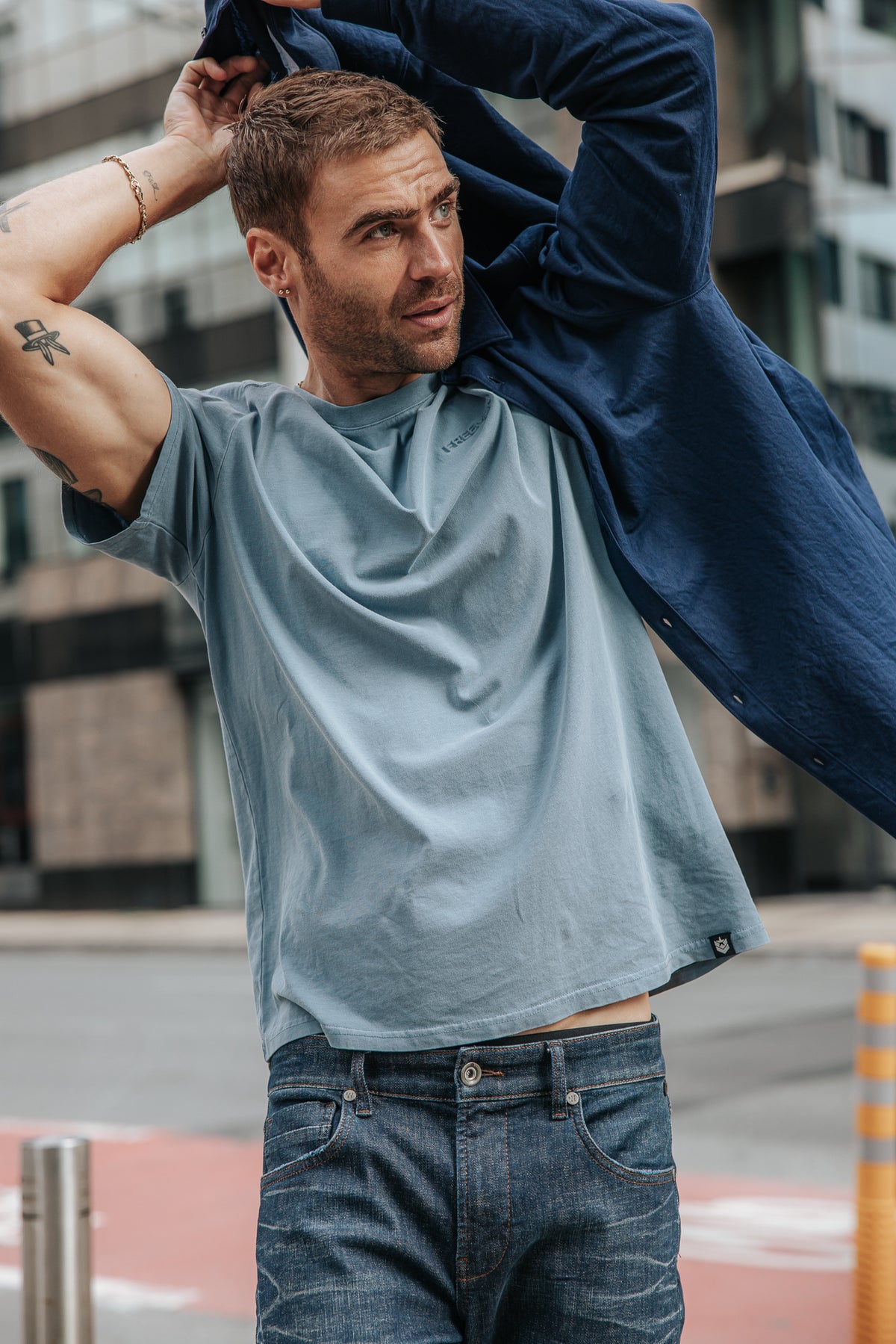 

Kurzarm-T-Shirts Herren Carlyle River windward blue | Freeman T. Porter