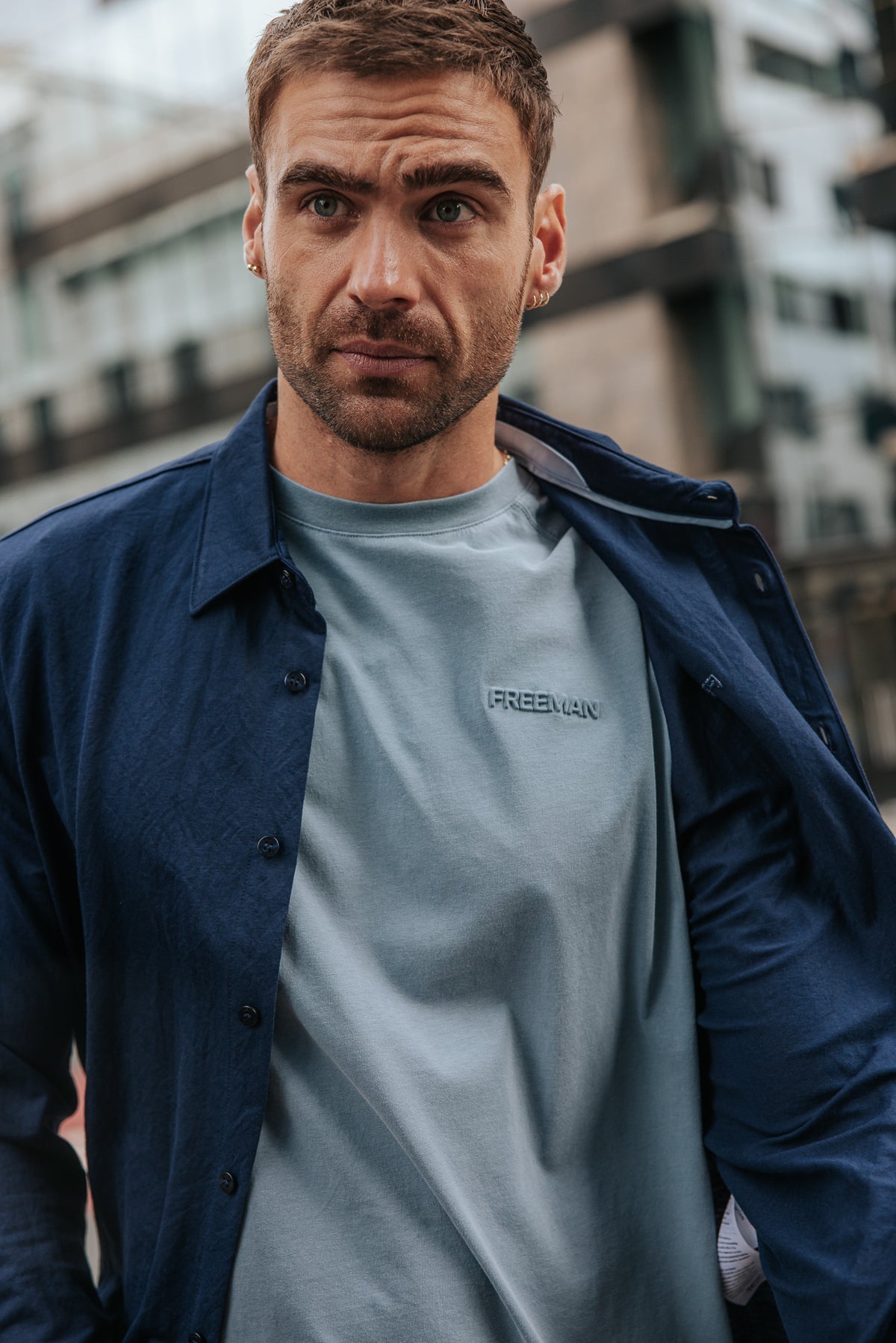 

Kurzarm-T-Shirts Herren Carlyle River windward blue | Freeman T. Porter