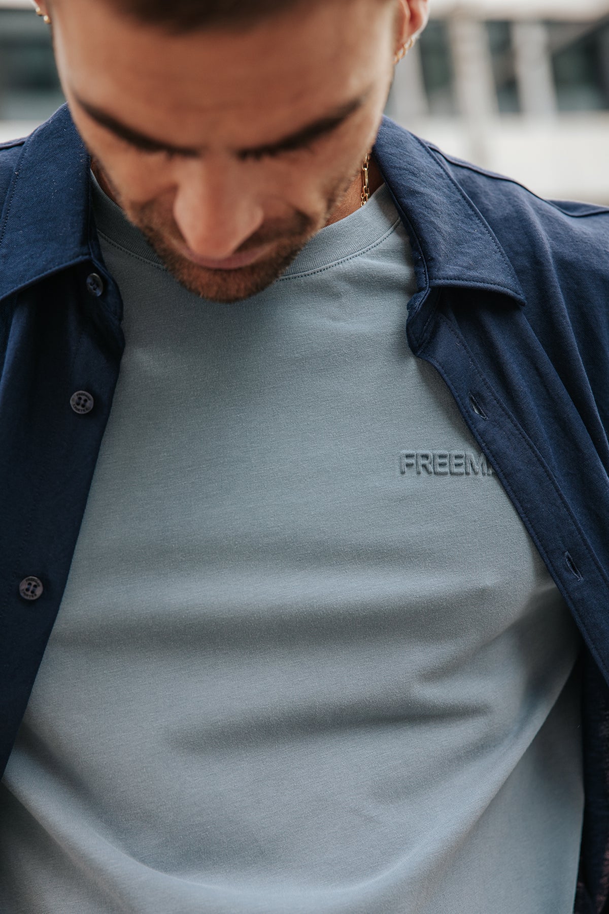 

Kurzarm-T-Shirts Herren Carlyle River windward blue | Freeman T. Porter