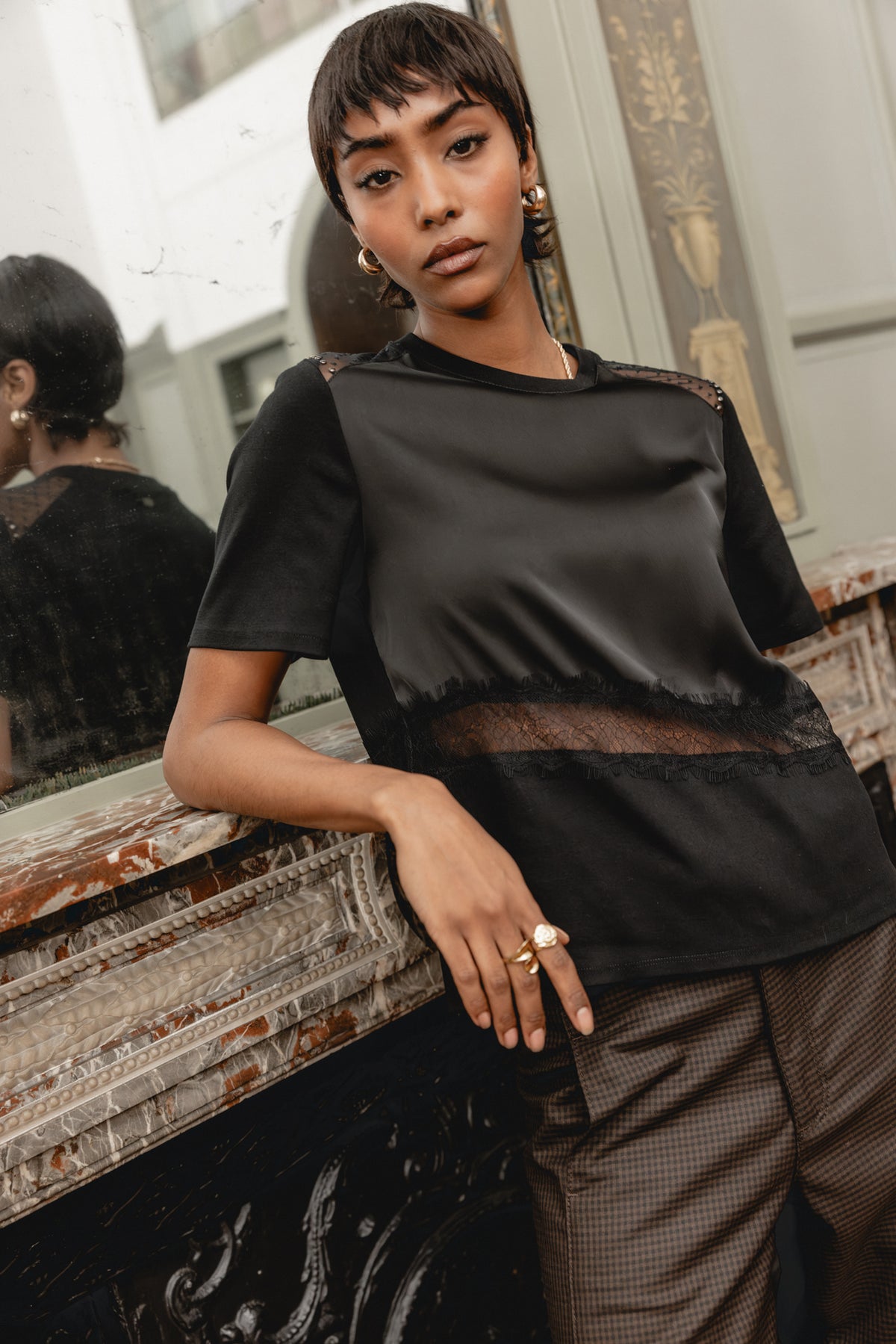 

Top mit Spitze Damen Tanta black | Freeman T. Porter