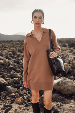 

Robe pull col polo Femme Rimel bone brown | Freeman T. Porter