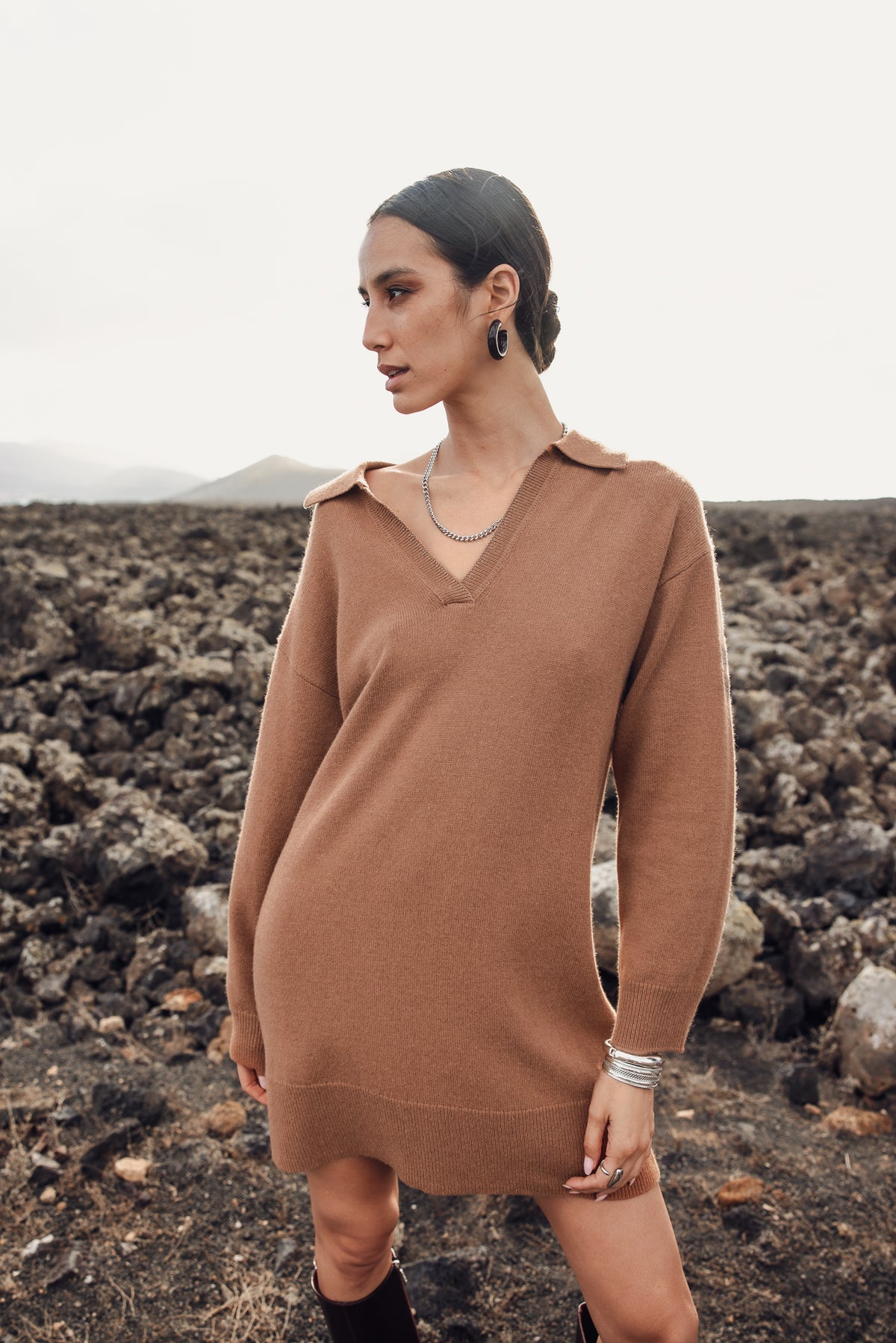 

Robe pull col polo Femme Rimel bone brown | Freeman T. Porter