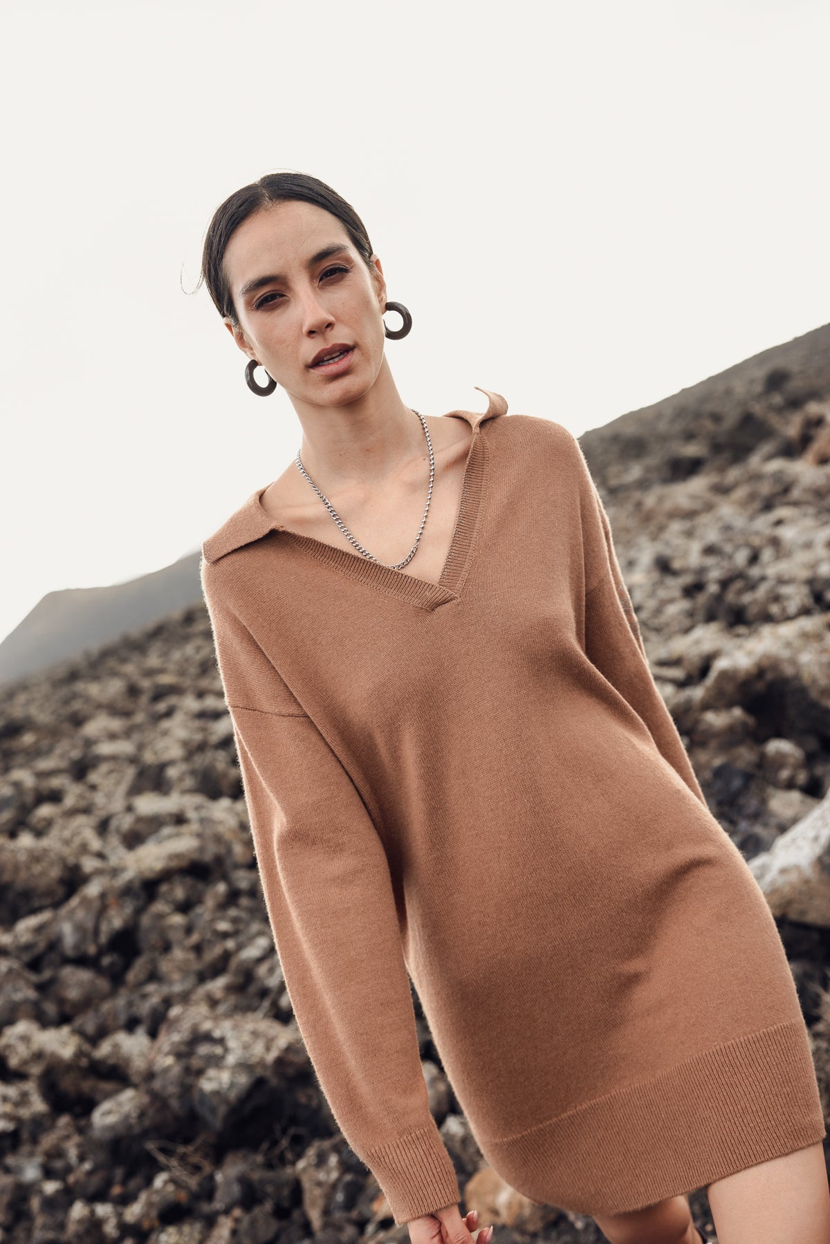 

Robe pull col polo Femme Rimel bone brown | Freeman T. Porter