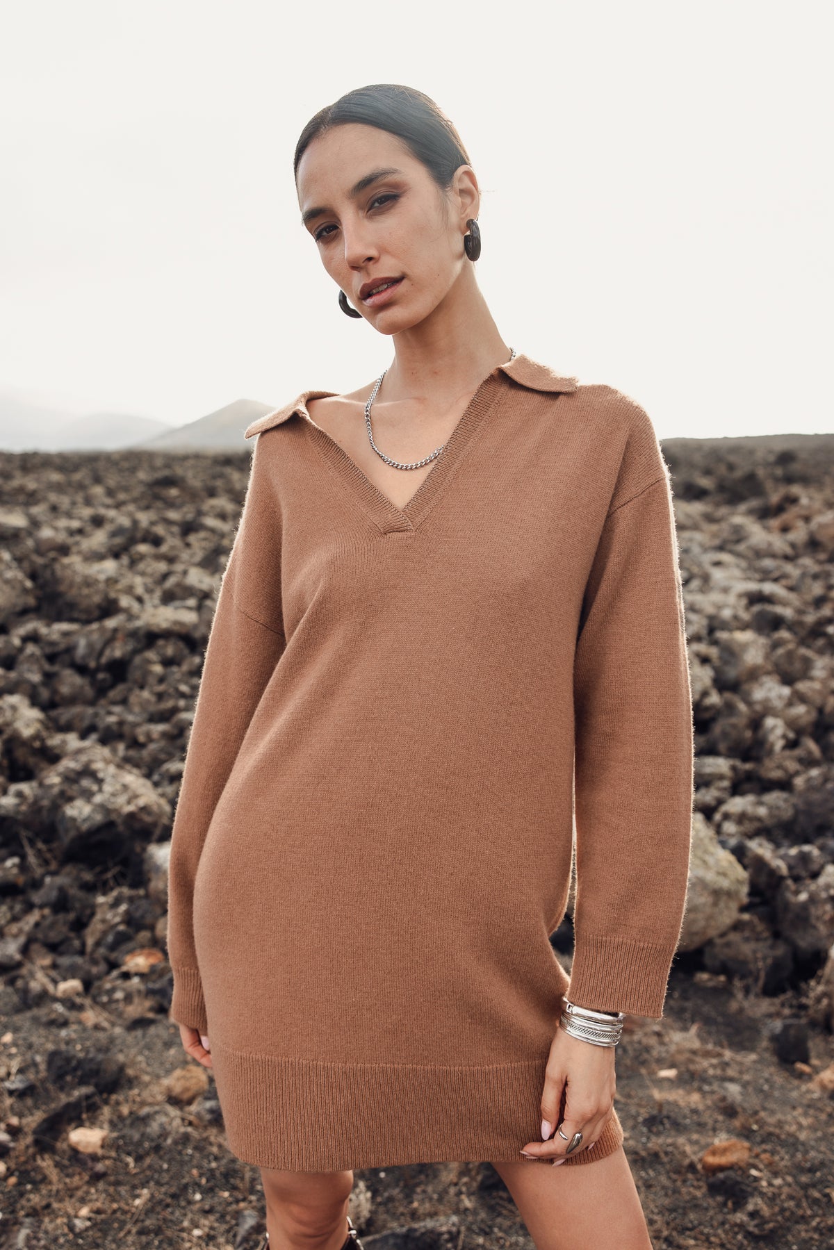 

Robe pull col polo Femme Rimel bone brown | Freeman T. Porter