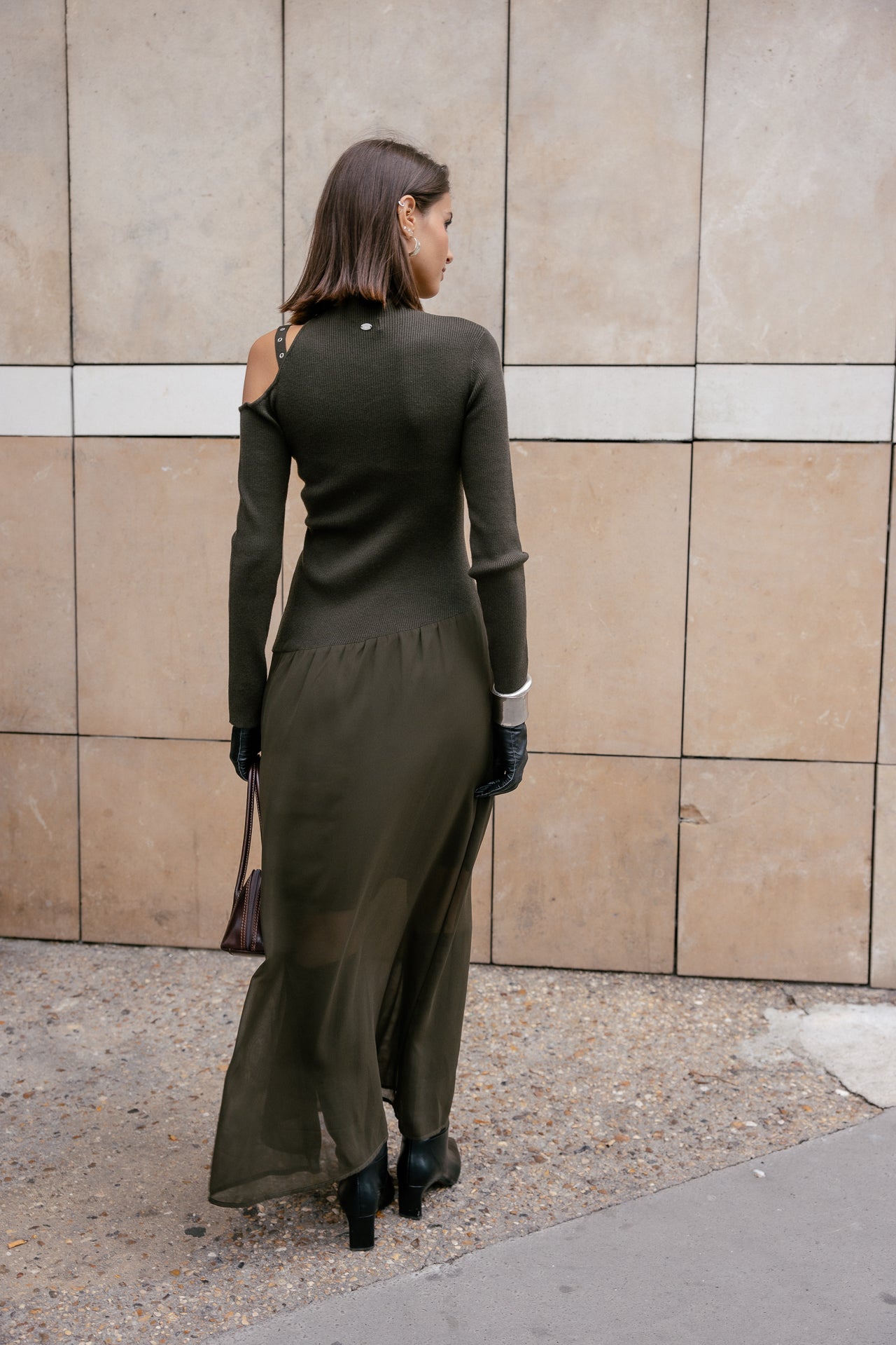 

Robe épaule dénudée jeux de transparence Femme Rajelle forest night | Freeman T. Porter