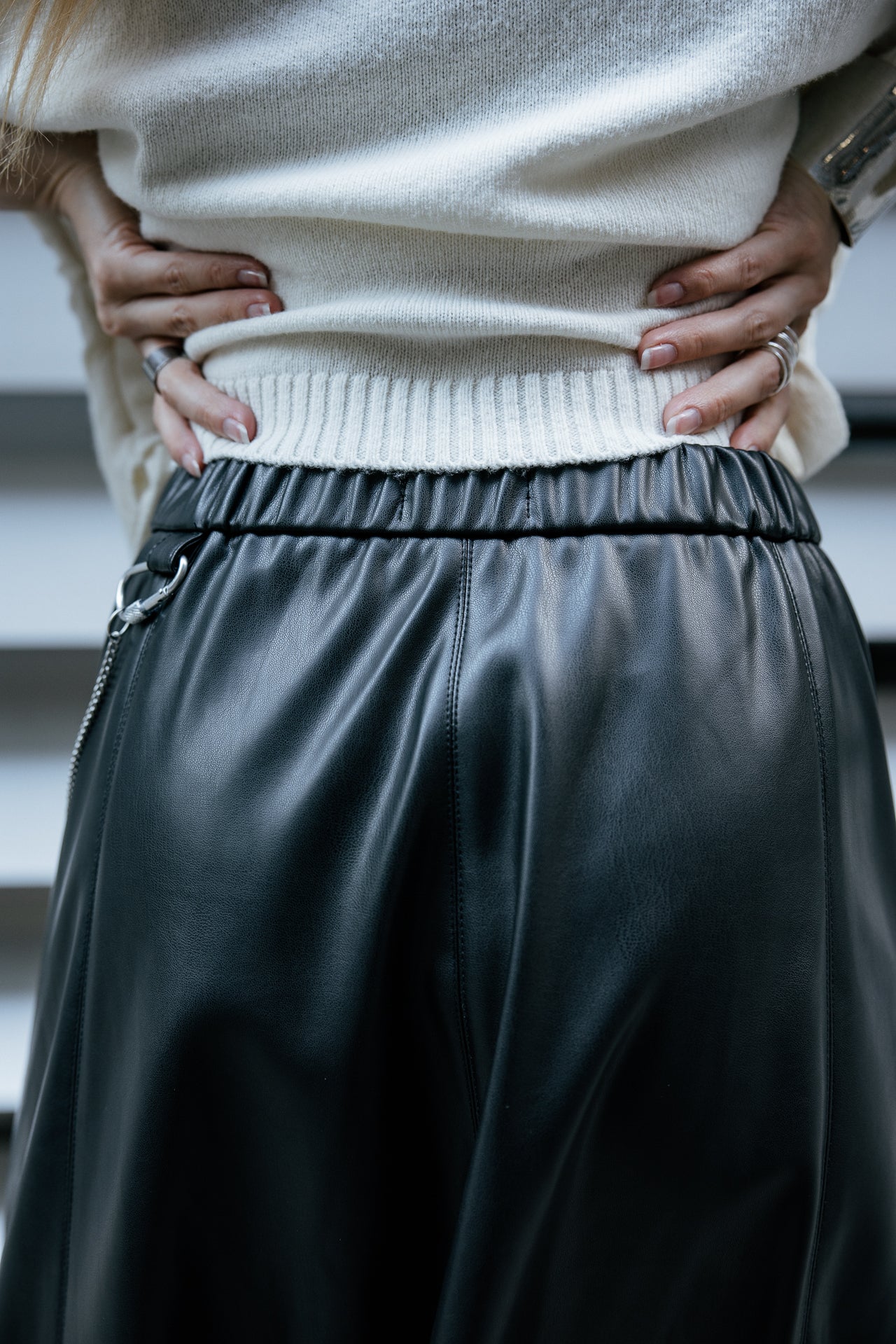 

Jupe ample en simili cuir Femme Joki Biker black | Freeman T. Porter