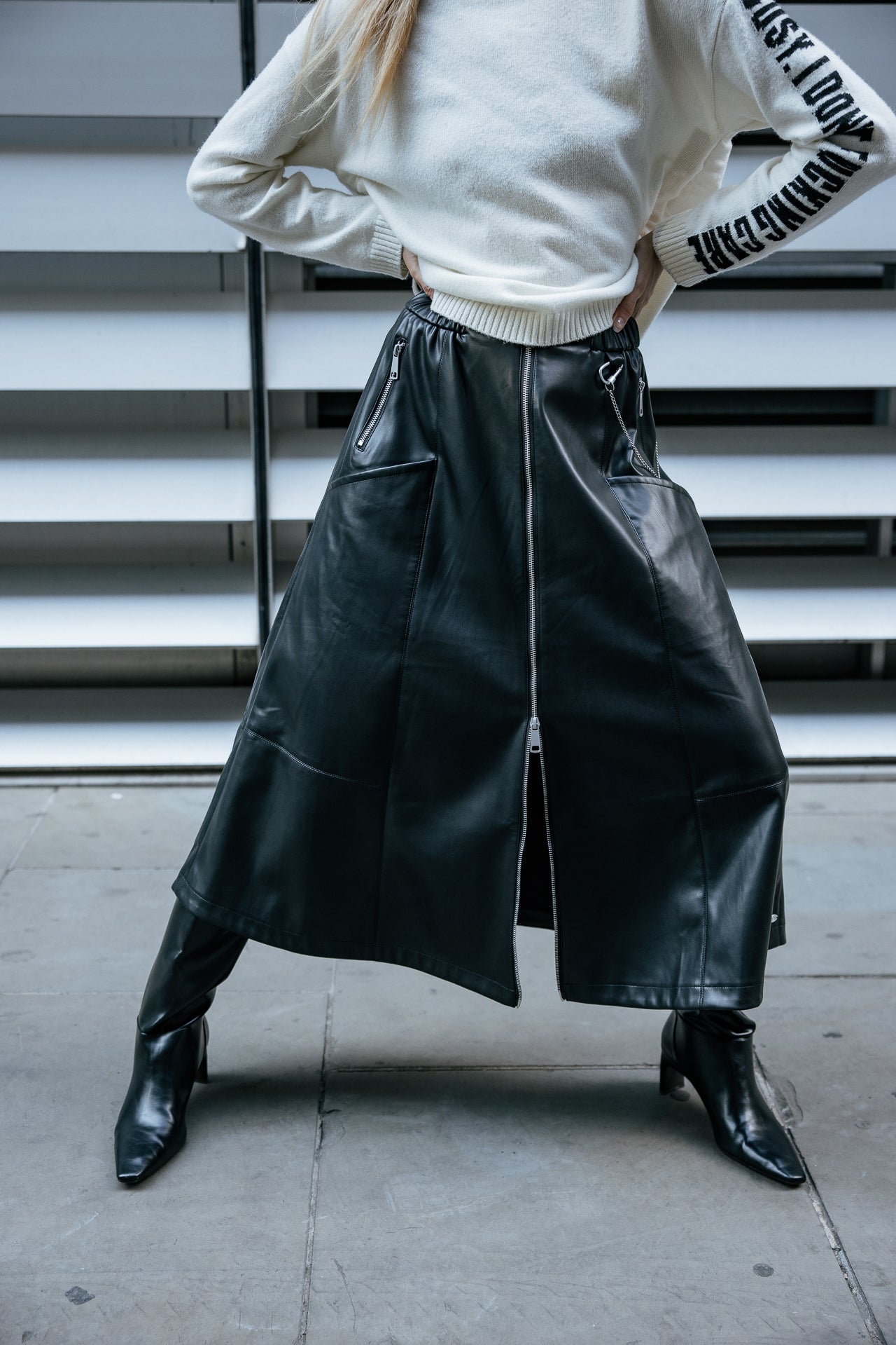 

Jupe ample en simili cuir Femme Joki Biker black | Freeman T. Porter