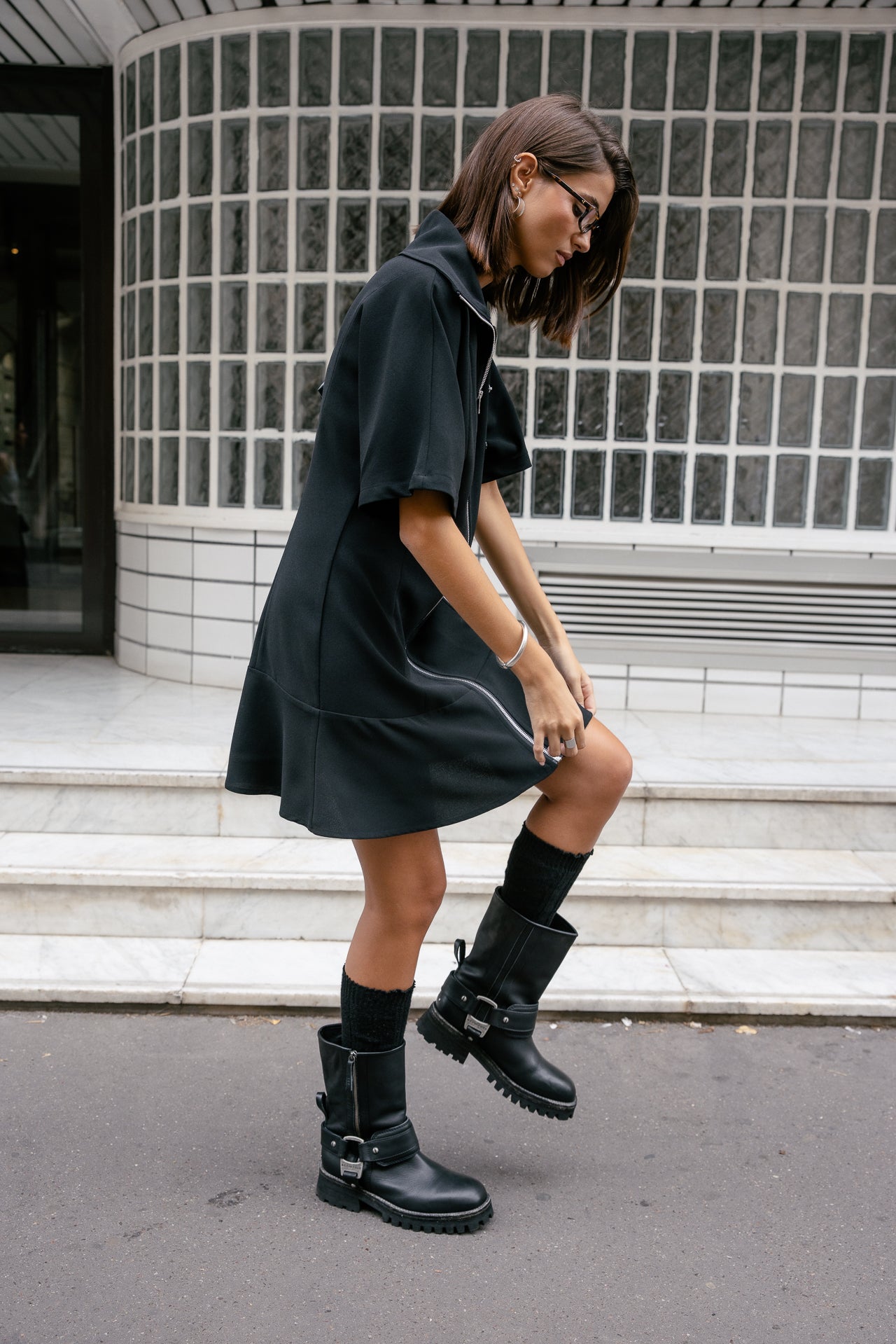

Kleid mit Reißverschluss Damen Rodgy Plain black | Freeman T. Porter