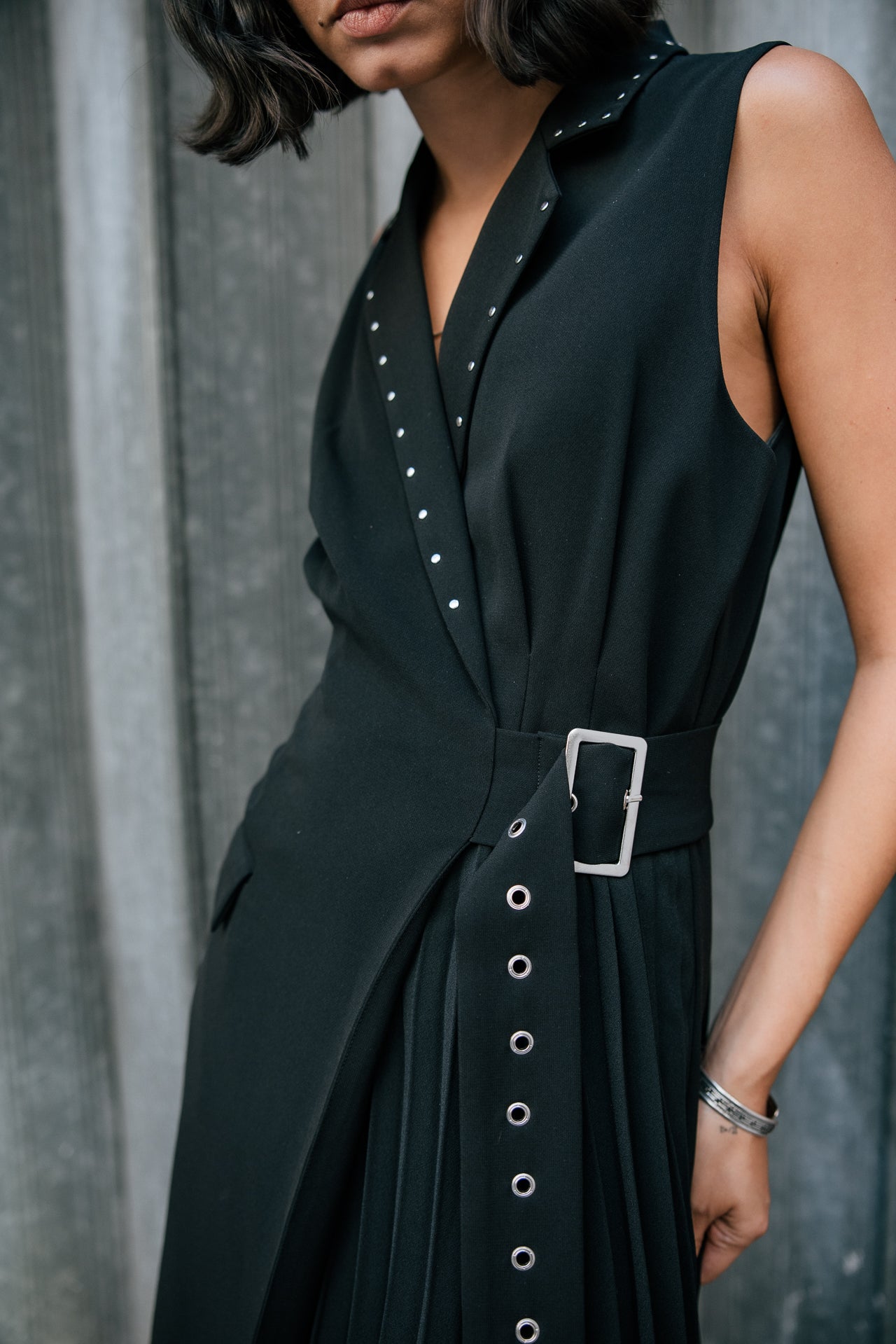 

Ausgestelltes Kleid mit Nieten  Damen Riliane Plain black | Freeman T. Porter