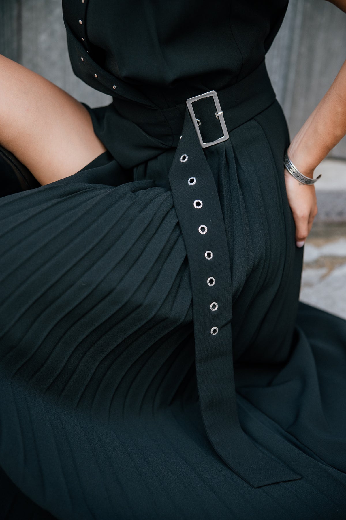 

Ausgestelltes Kleid mit Nieten  Damen Riliane Plain black | Freeman T. Porter
