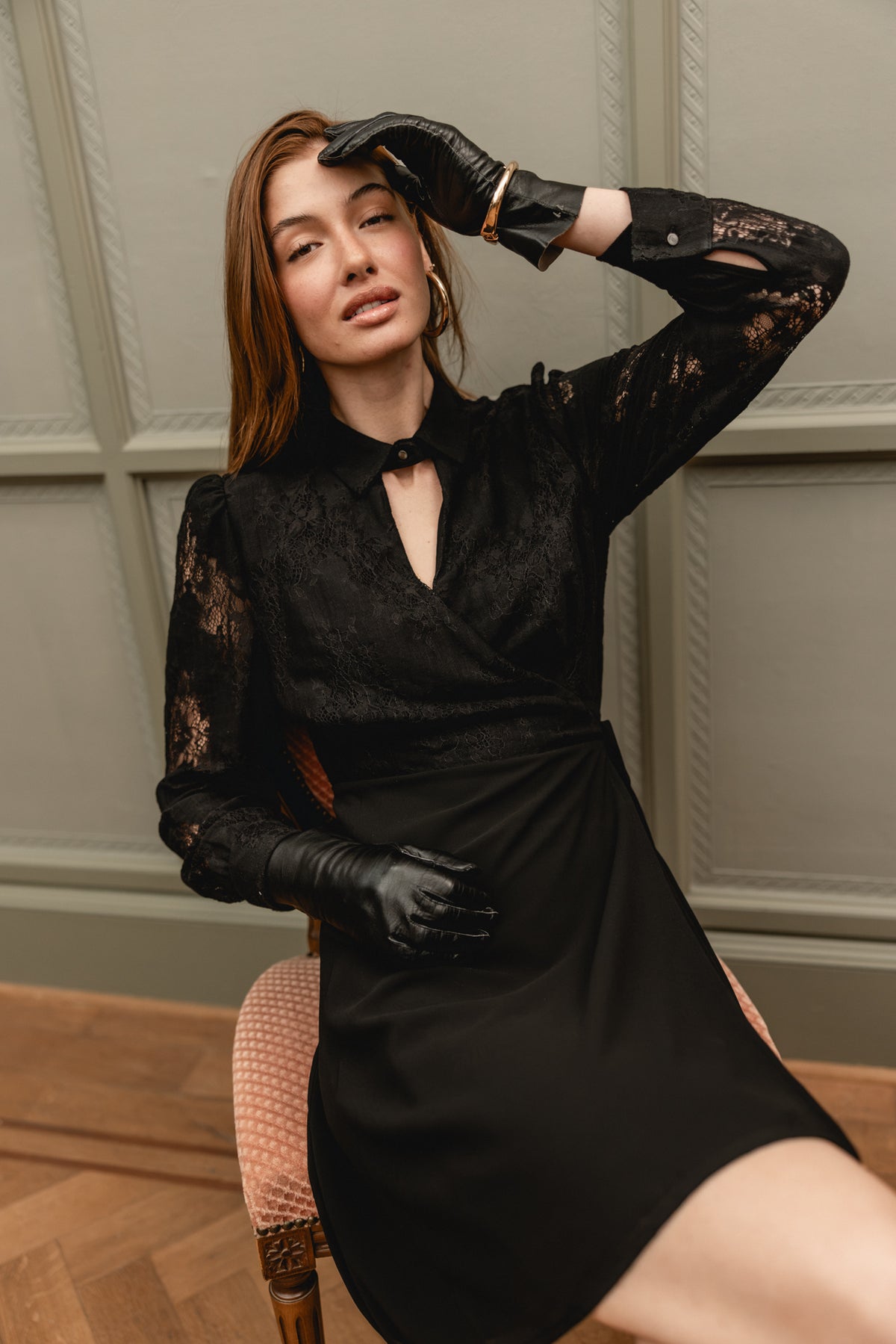 

Robe courte avec dentelle Femme Rociane black | Freeman T. Porter