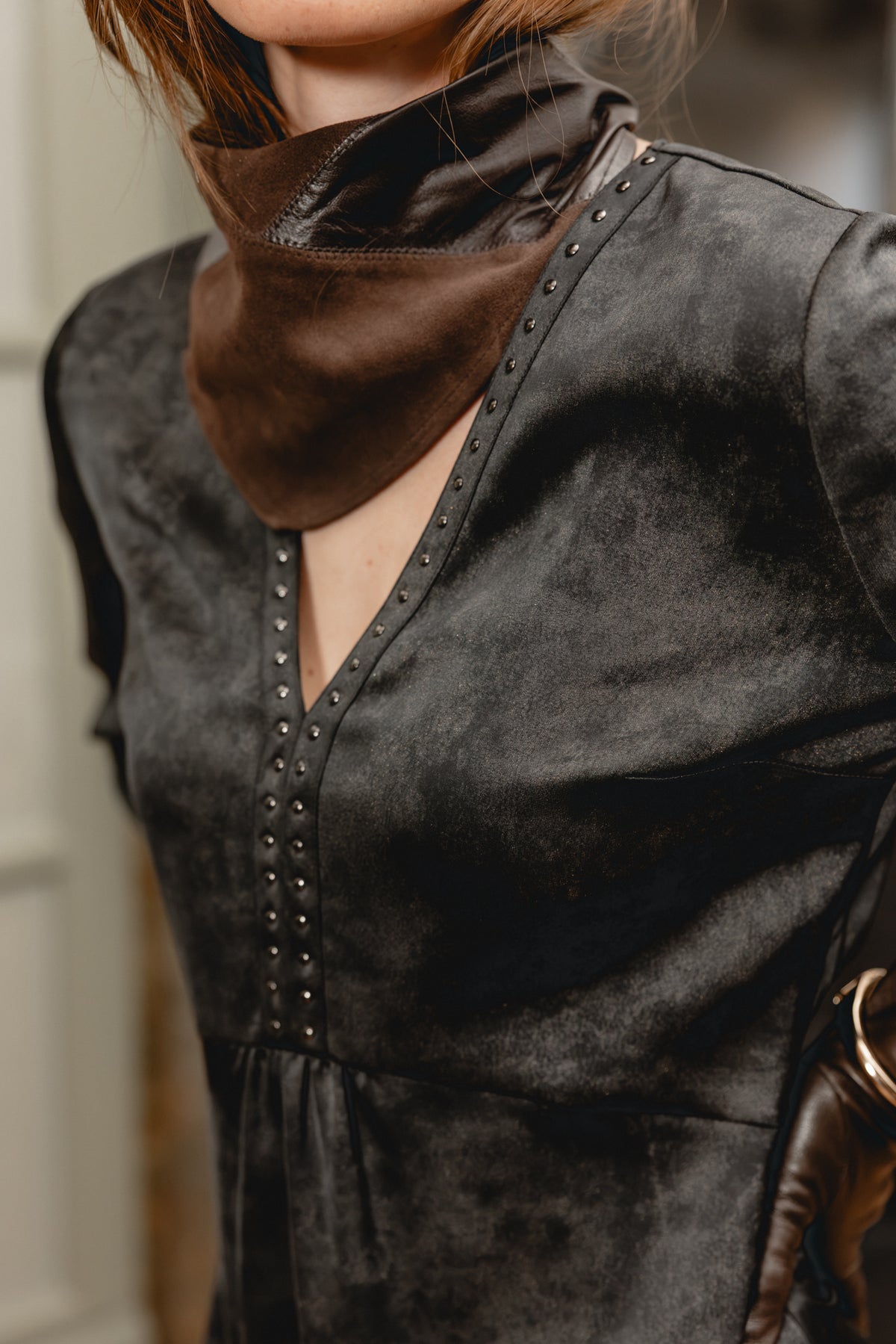 

Vestido con cuello en V Mujer Rosmary black | Freeman T. Porter