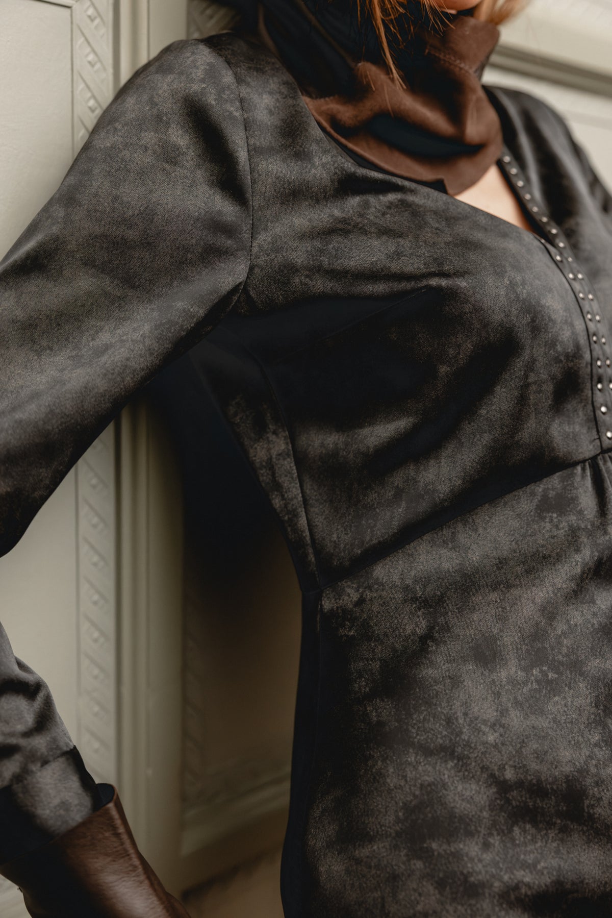 

Vestido con cuello en V Mujer Rosmary black | Freeman T. Porter