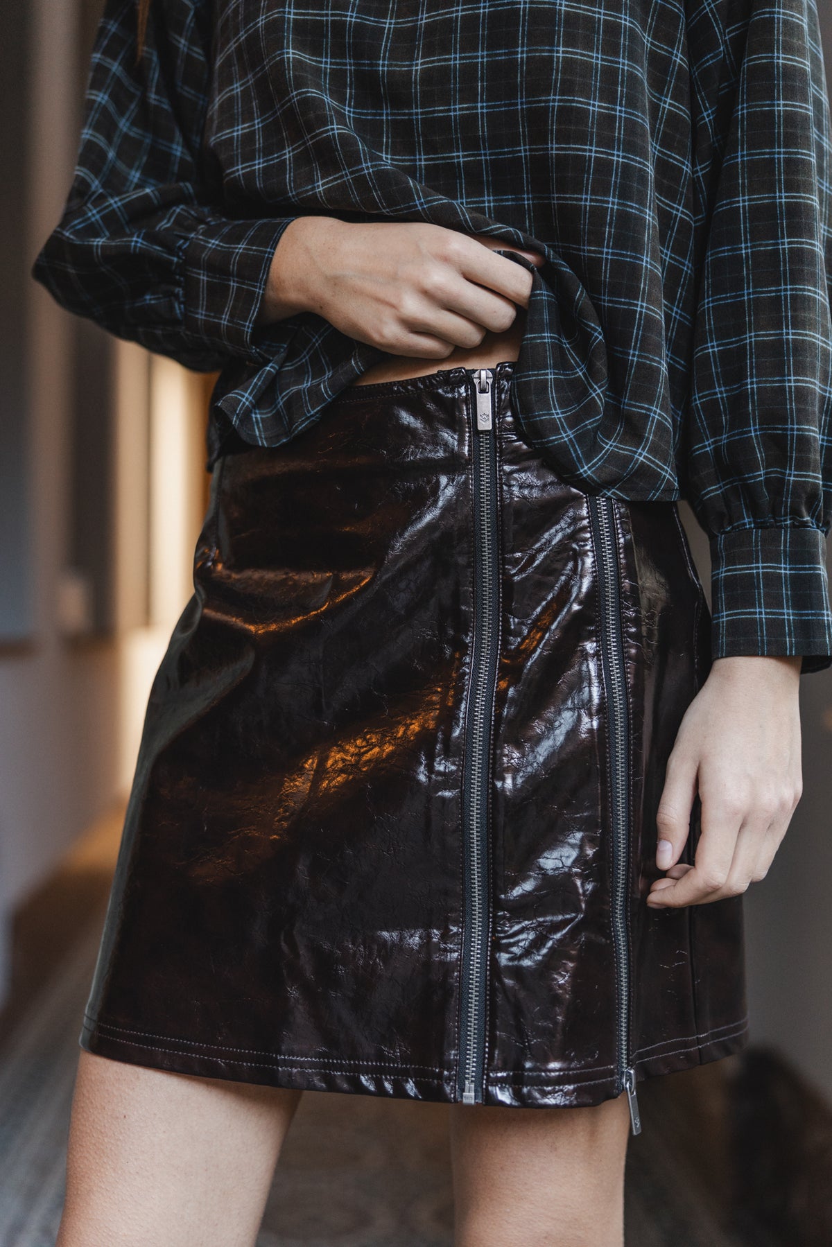 

Mini jupe effet cuir Femme Zilia Vynil brown | Freeman T. Porter