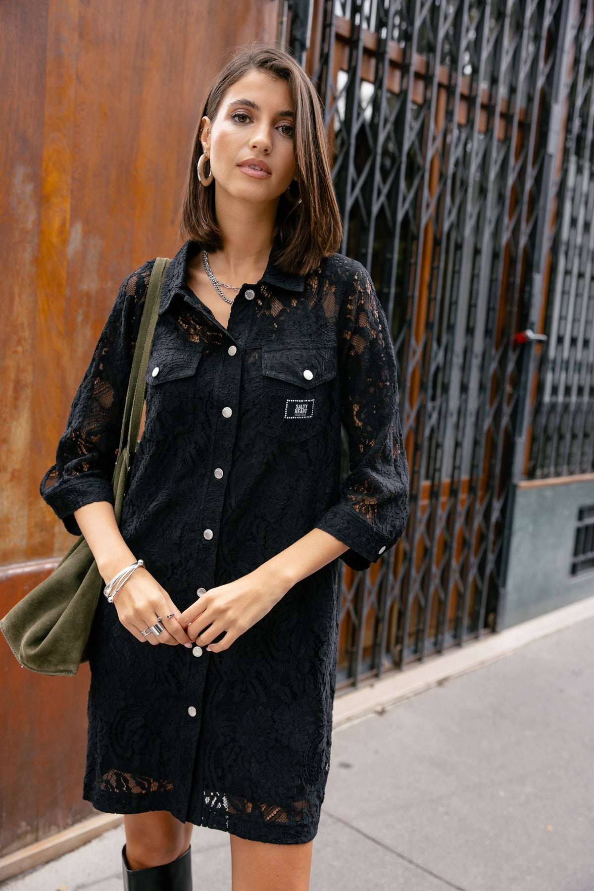 

Robe chemise en dentelle Femme Rolly Lace black | Freeman T. Porter