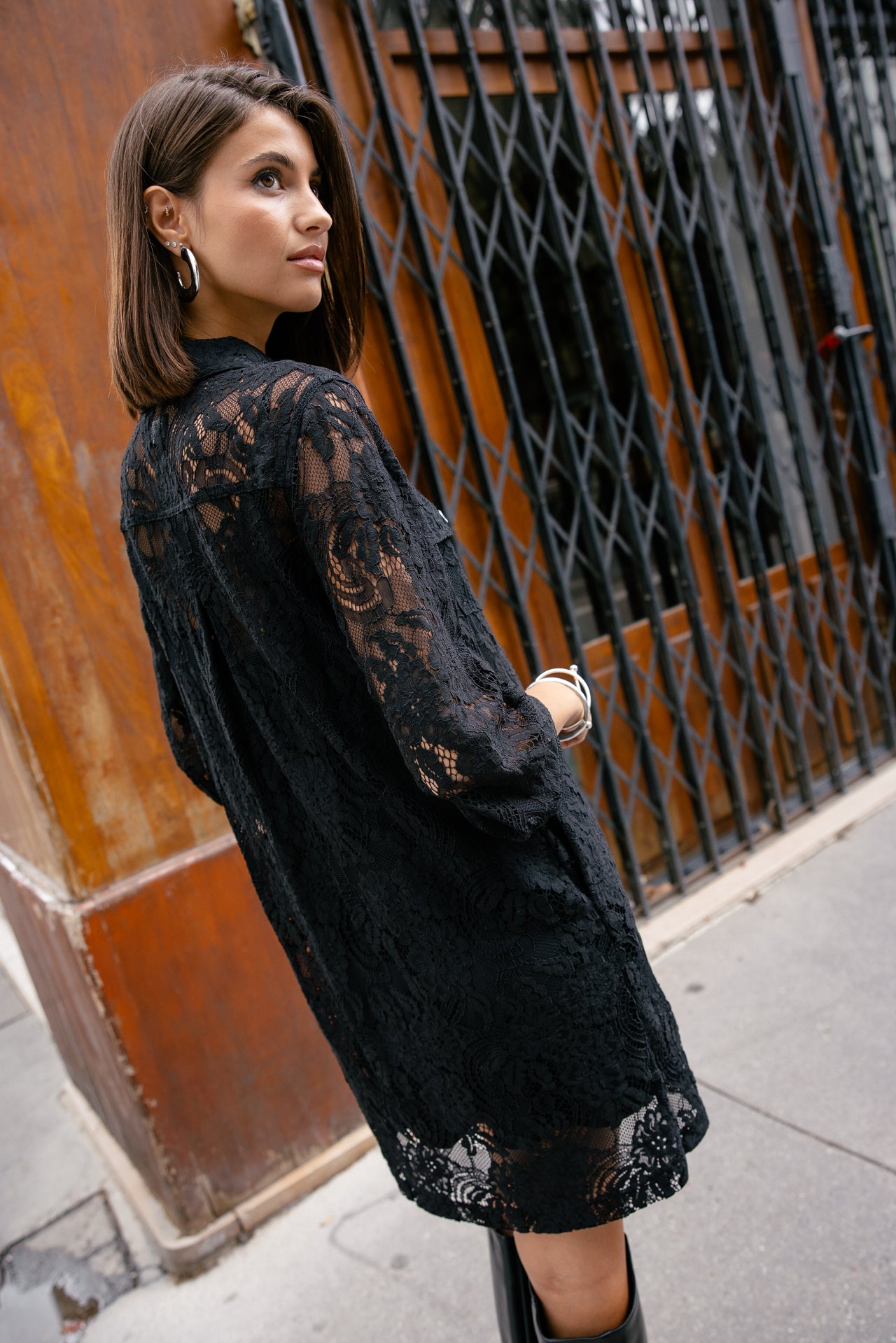 

Robe chemise en dentelle Femme Rolly Lace black | Freeman T. Porter