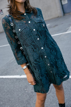 

Robe chemise en dentelle Femme Rolly Lace pineneedle | Freeman T. Porter