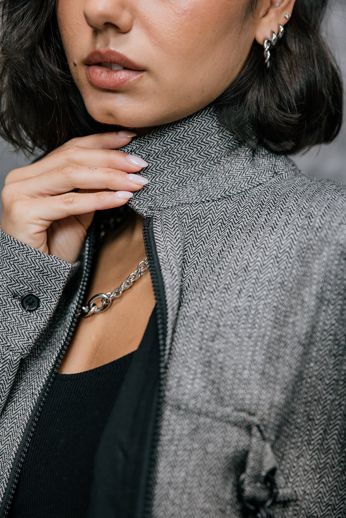 

Chemise zippée blousonnante Femme Chilly Dalton ultimate grey | Freeman T. Porter