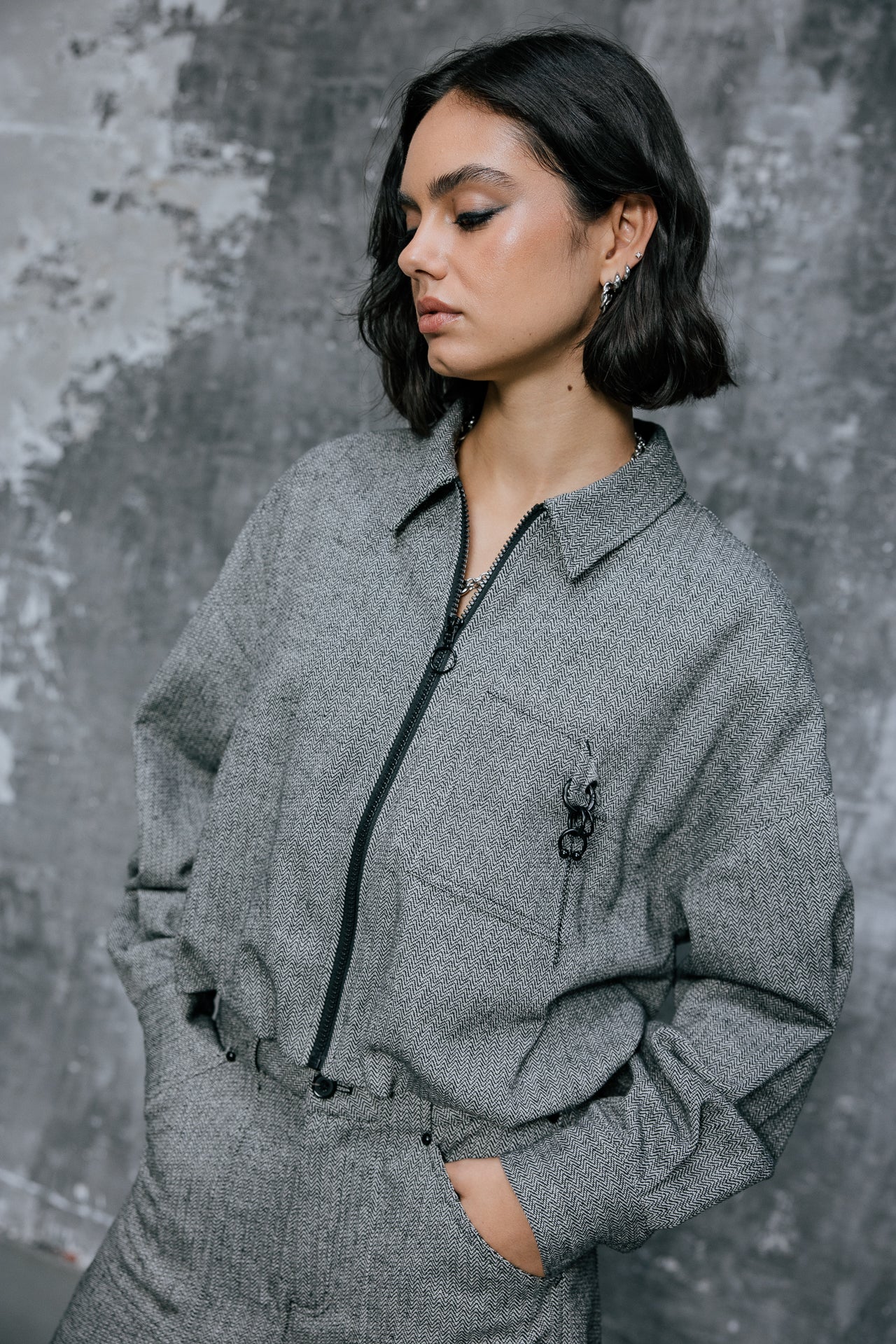

Chemise zippée blousonnante Femme Chilly Dalton ultimate grey | Freeman T. Porter