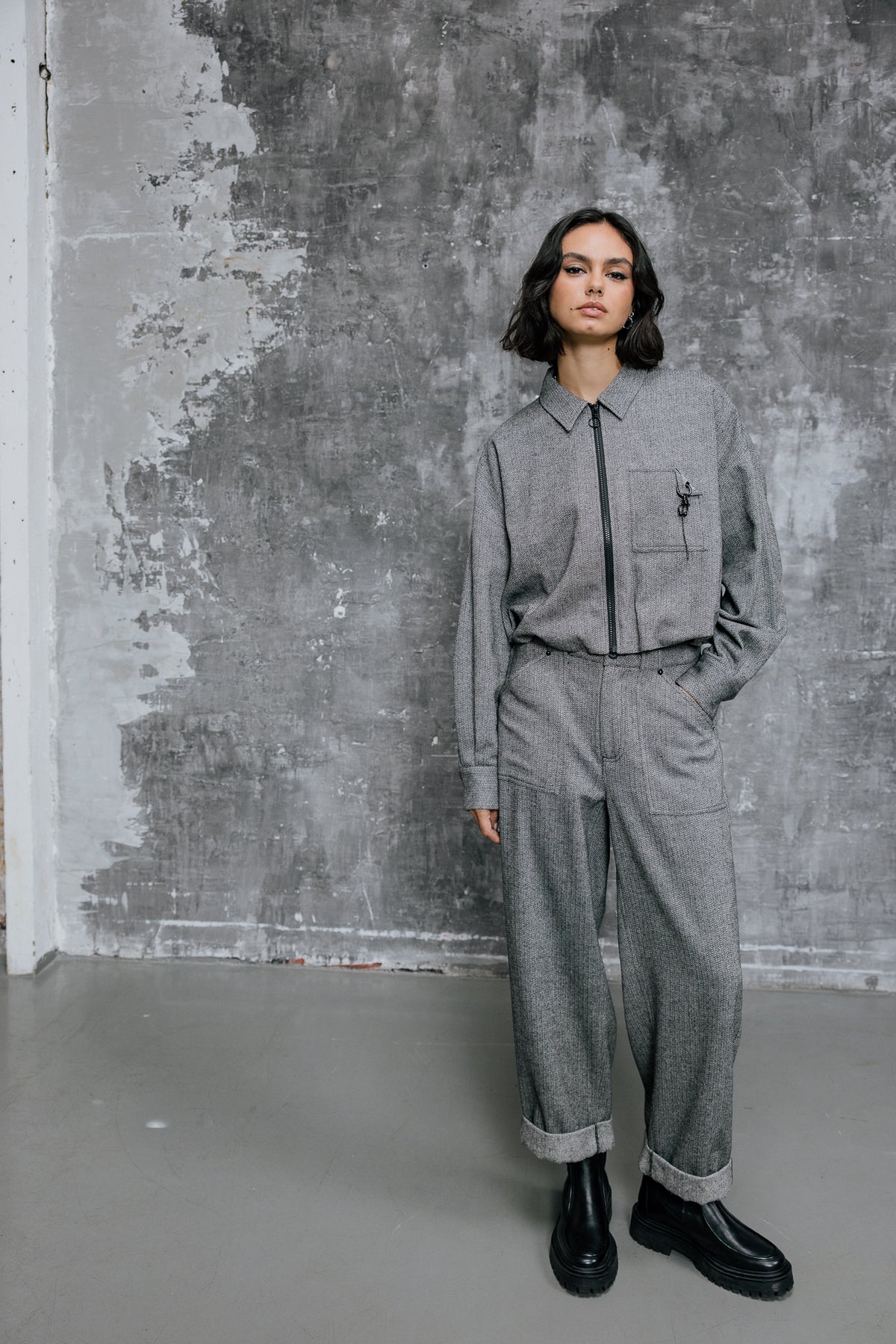 

Chemise zippée blousonnante Femme Chilly Dalton ultimate grey | Freeman T. Porter