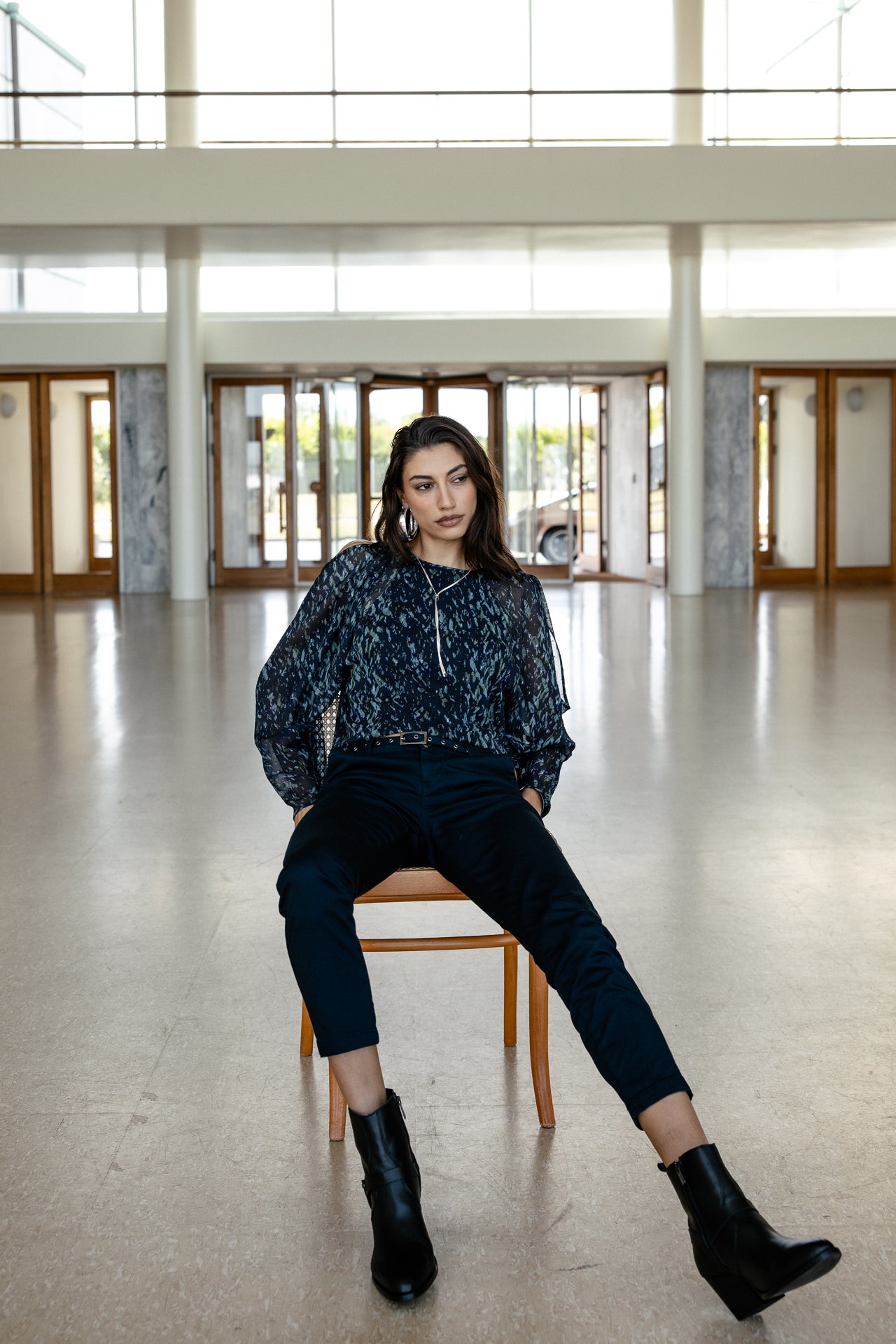 

Enkelboot met hak Dames Litzy Biker black | Freeman T. Porter