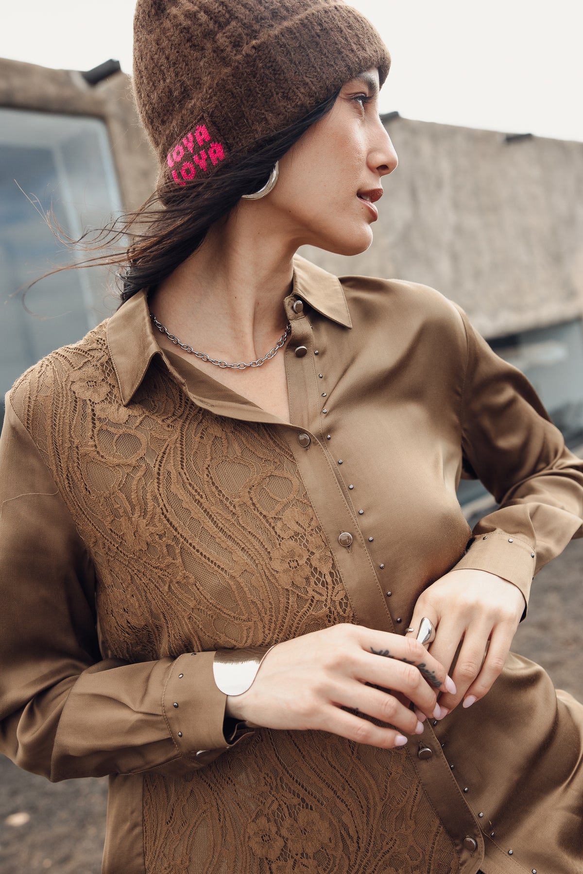 

Beanie mit Umschlag Damen Heddison Comfy brown | Freeman T. Porter