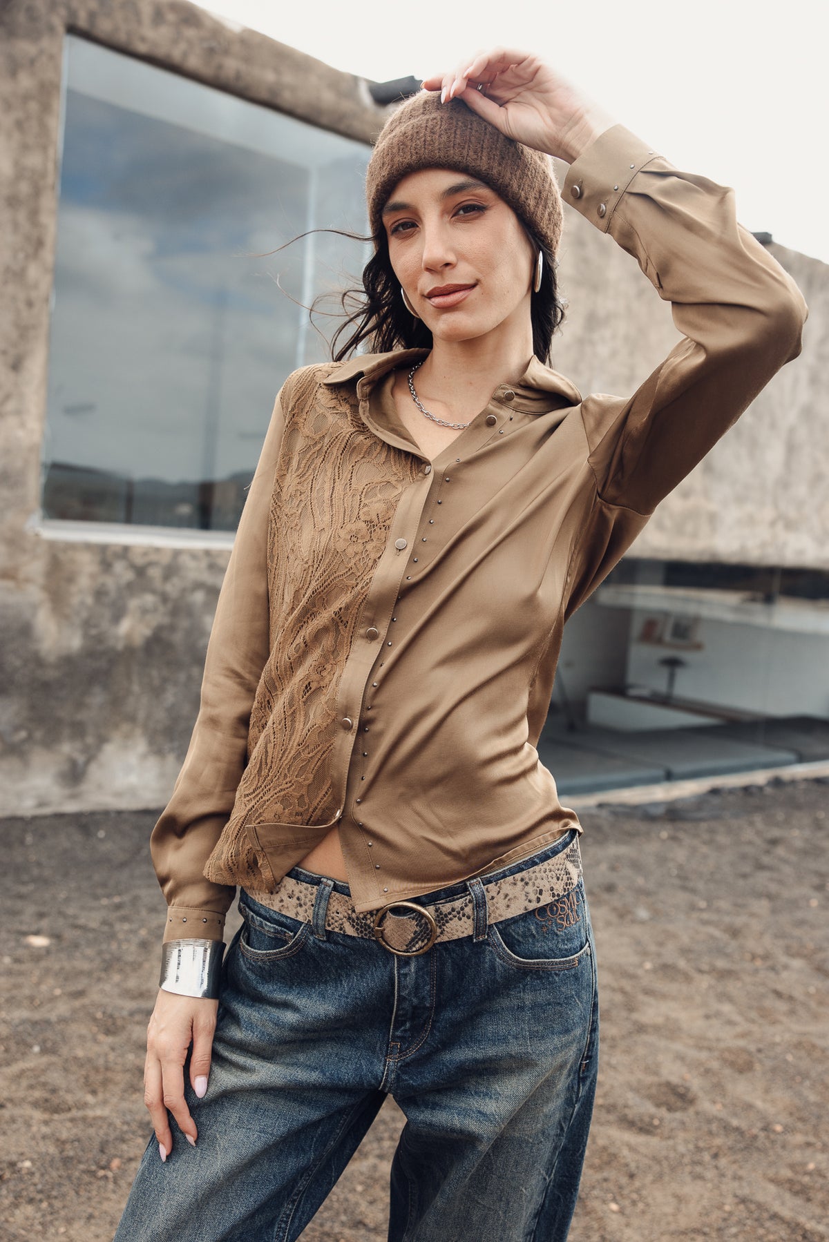 

Beanie mit Umschlag Damen Heddison Comfy brown | Freeman T. Porter