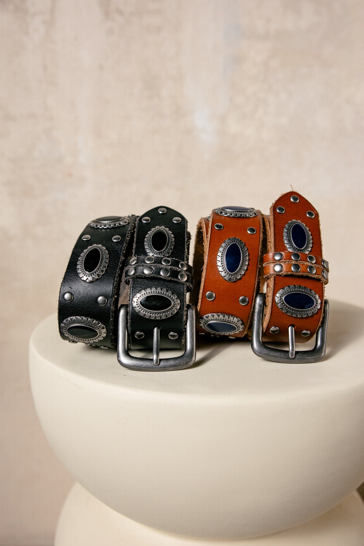 

Cinto de pele com pedras incrustadas Mulher Kimera black | Freeman T. Porter