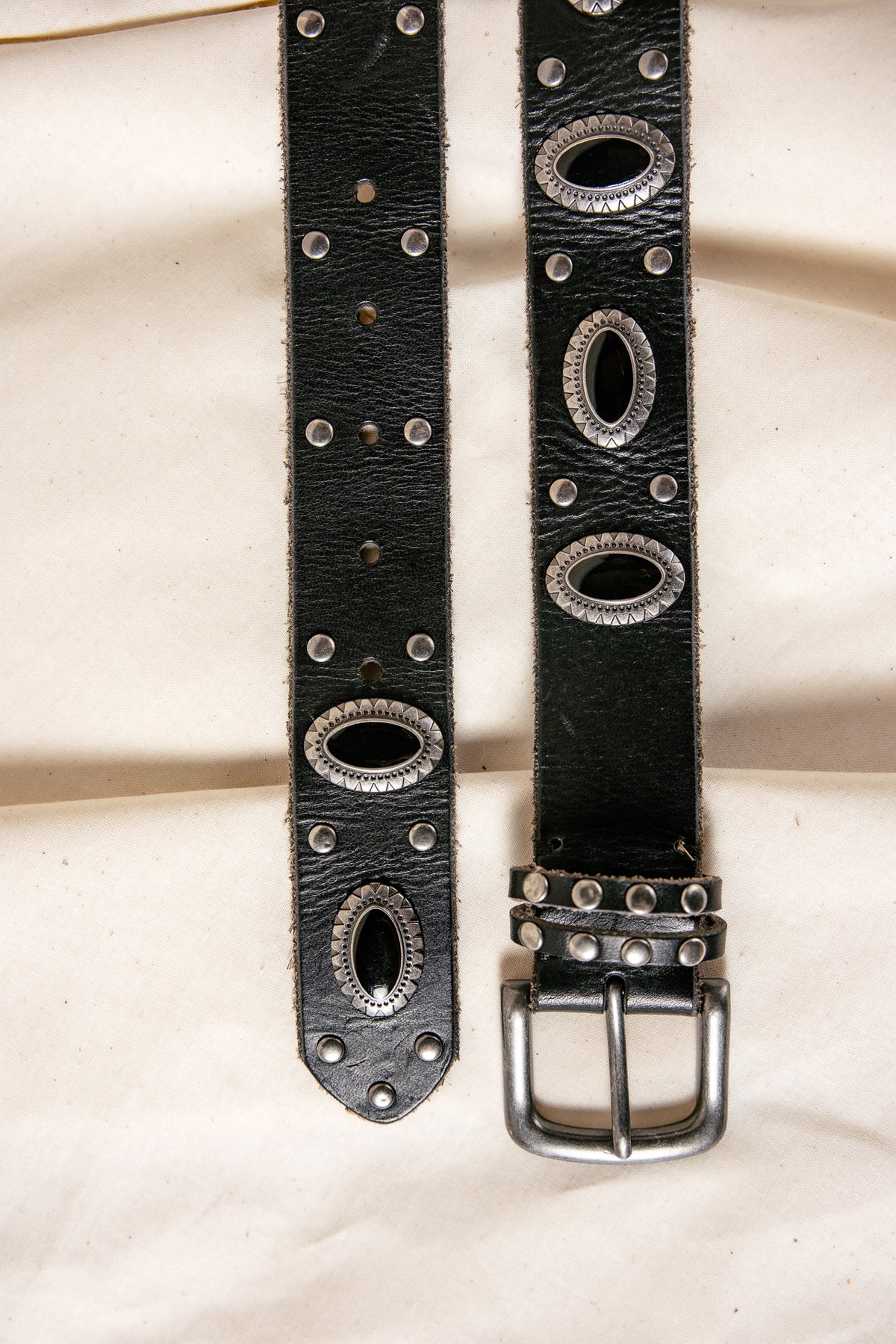 

Cinto de pele com pedras incrustadas Mulher Kimera black | Freeman T. Porter