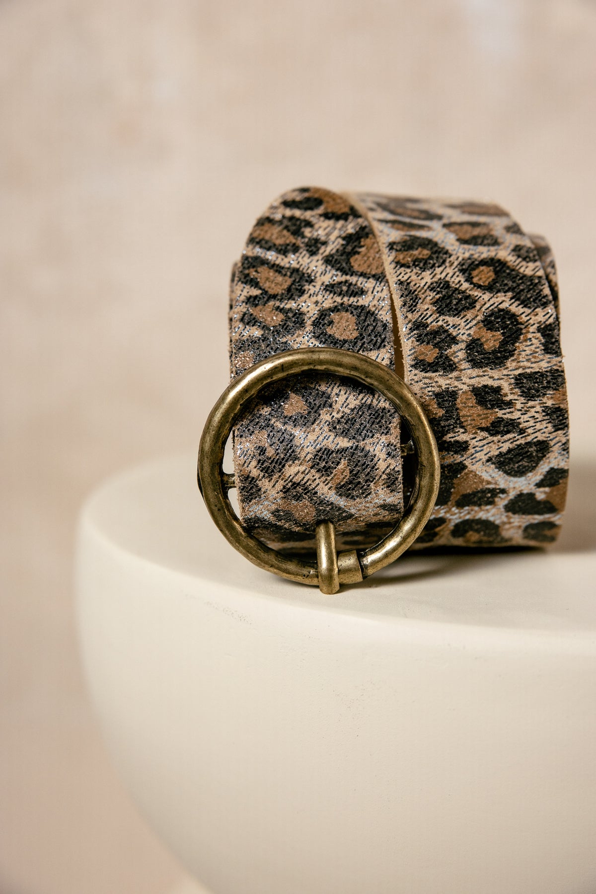 

Ceinture en cuir Femme Angeliso Leo Foiled natural | Freeman T. Porter