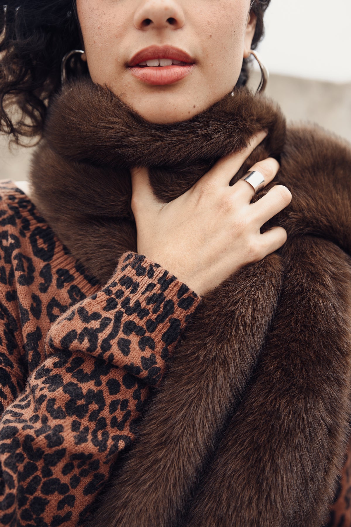 

Bufanda efecto piel Mujer Livie Furry brown | Freeman T. Porter