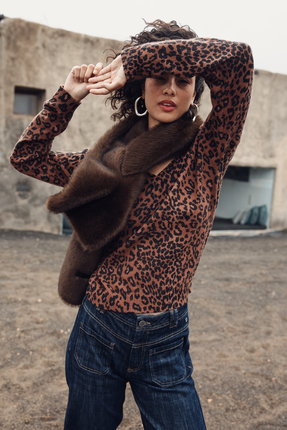 

Bufanda efecto piel Mujer Livie Furry brown | Freeman T. Porter