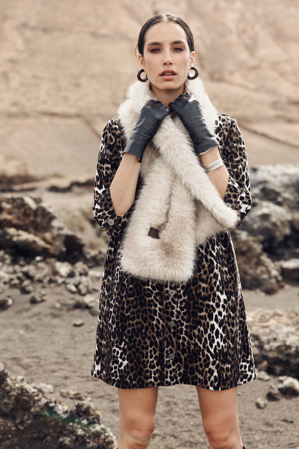 

Bufanda efecto piel Mujer Livie Furry beige melange | Freeman T. Porter