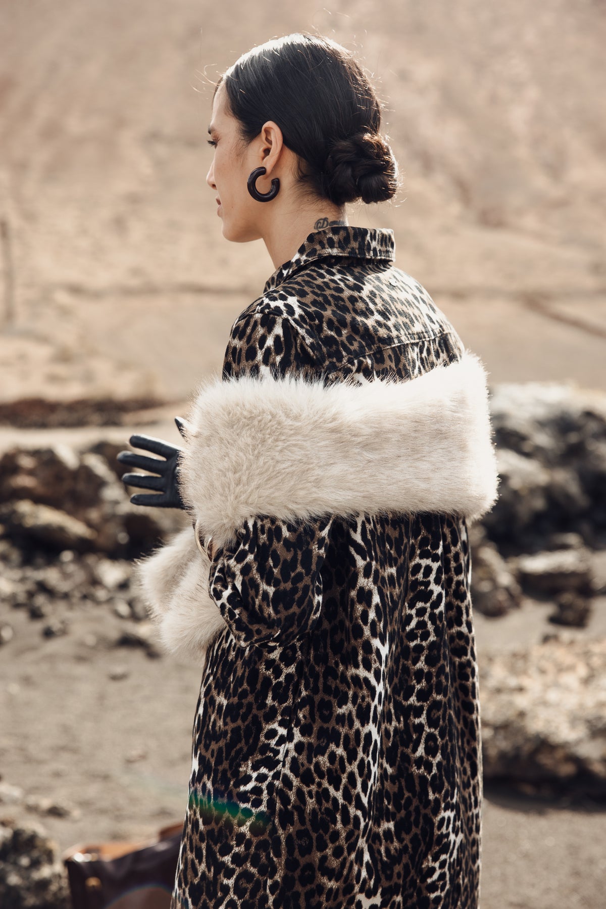 

Bufanda efecto piel Mujer Livie Furry beige melange | Freeman T. Porter