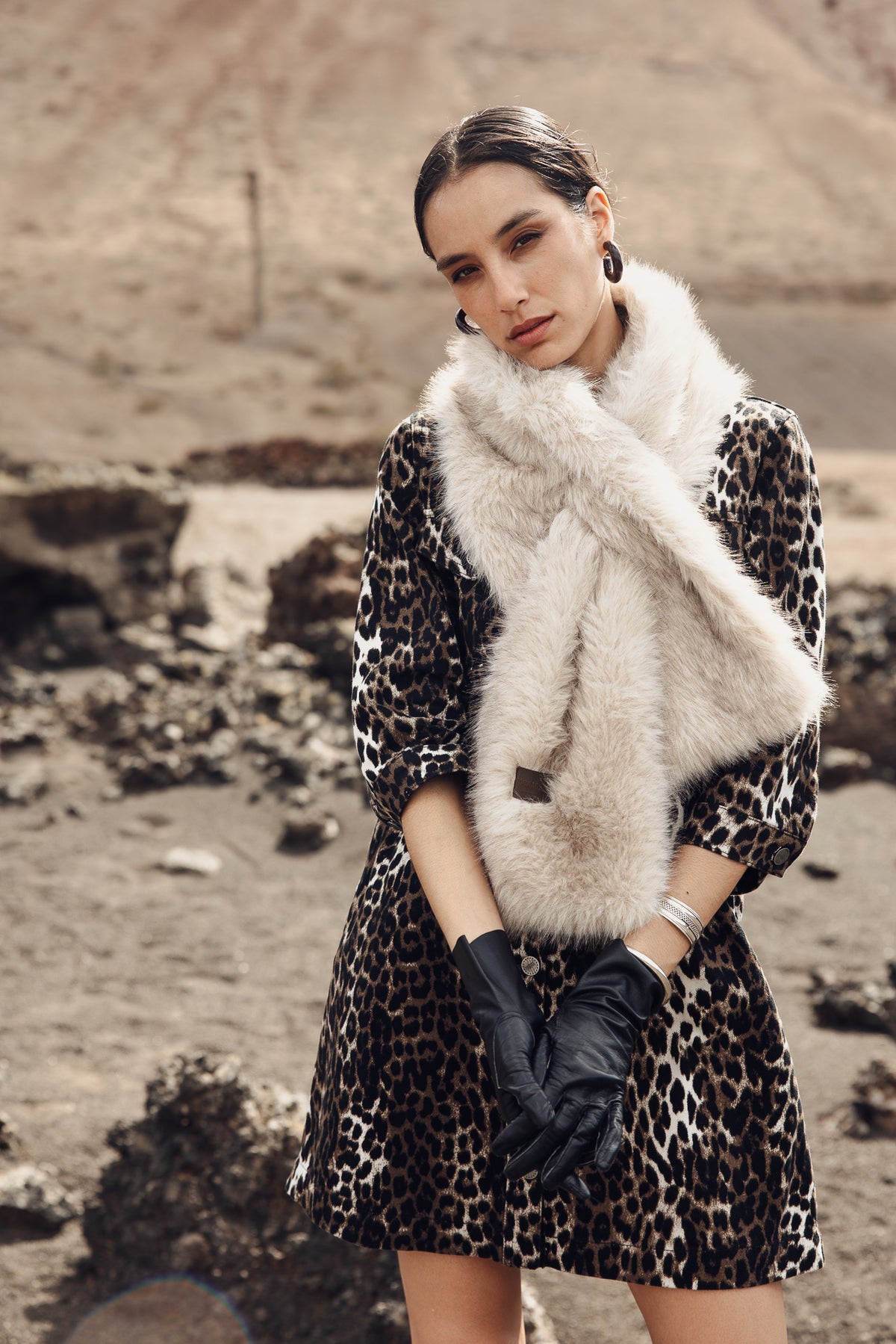 

Bufanda efecto piel Mujer Livie Furry beige melange | Freeman T. Porter