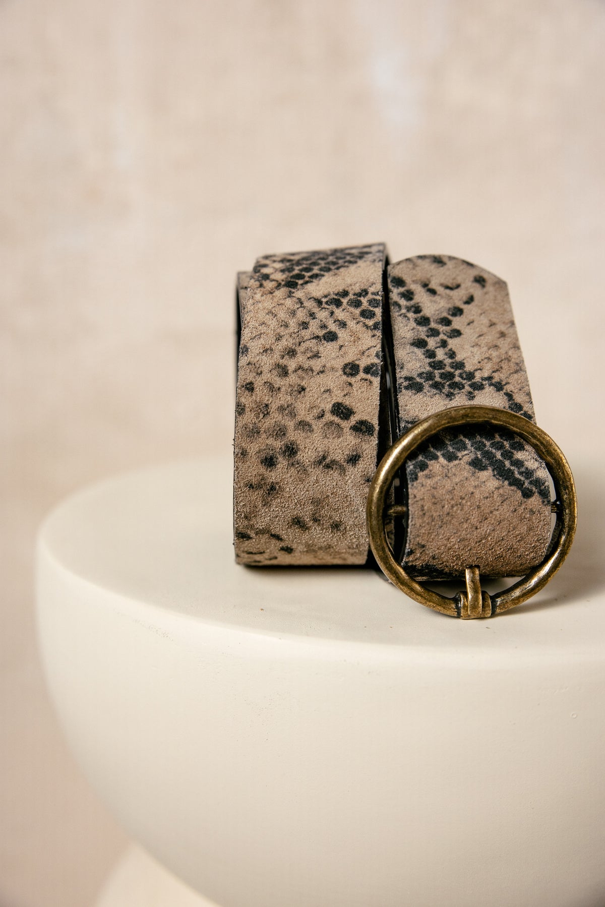 

Ceinture en cuir Femme Angelisa Python beige | Freeman T. Porter