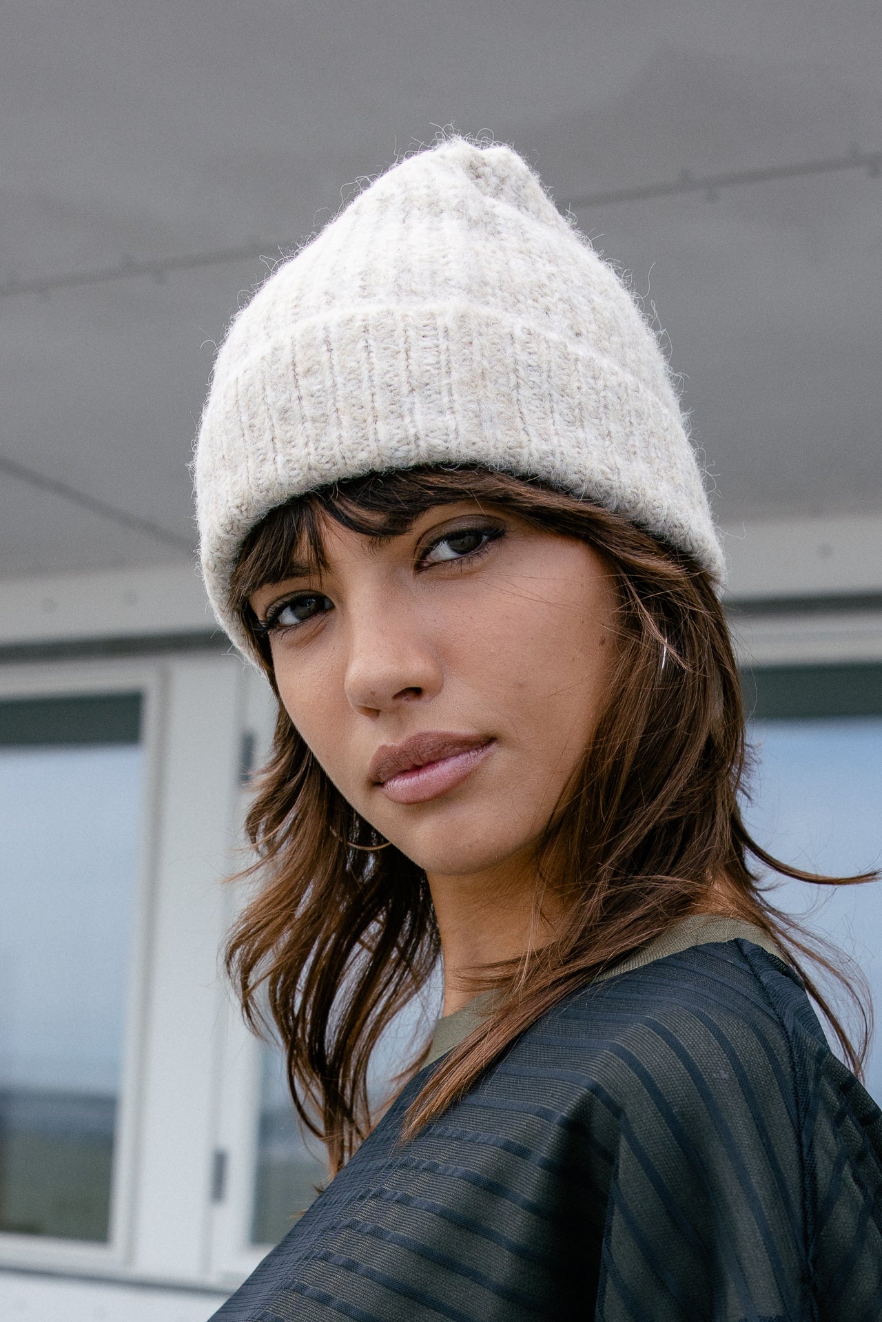 

Beanie met omslag Dames Elina Comfy beige | Freeman T. Porter