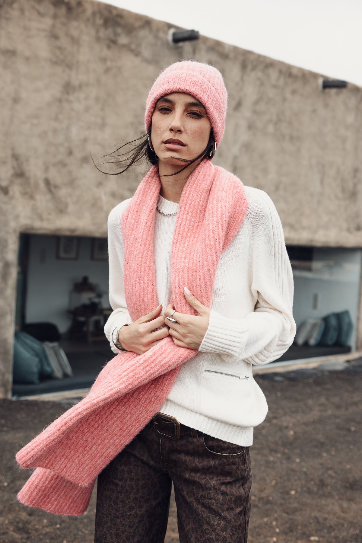 

Écharpe longue Femme Elina Comfy pink | Freeman T. Porter