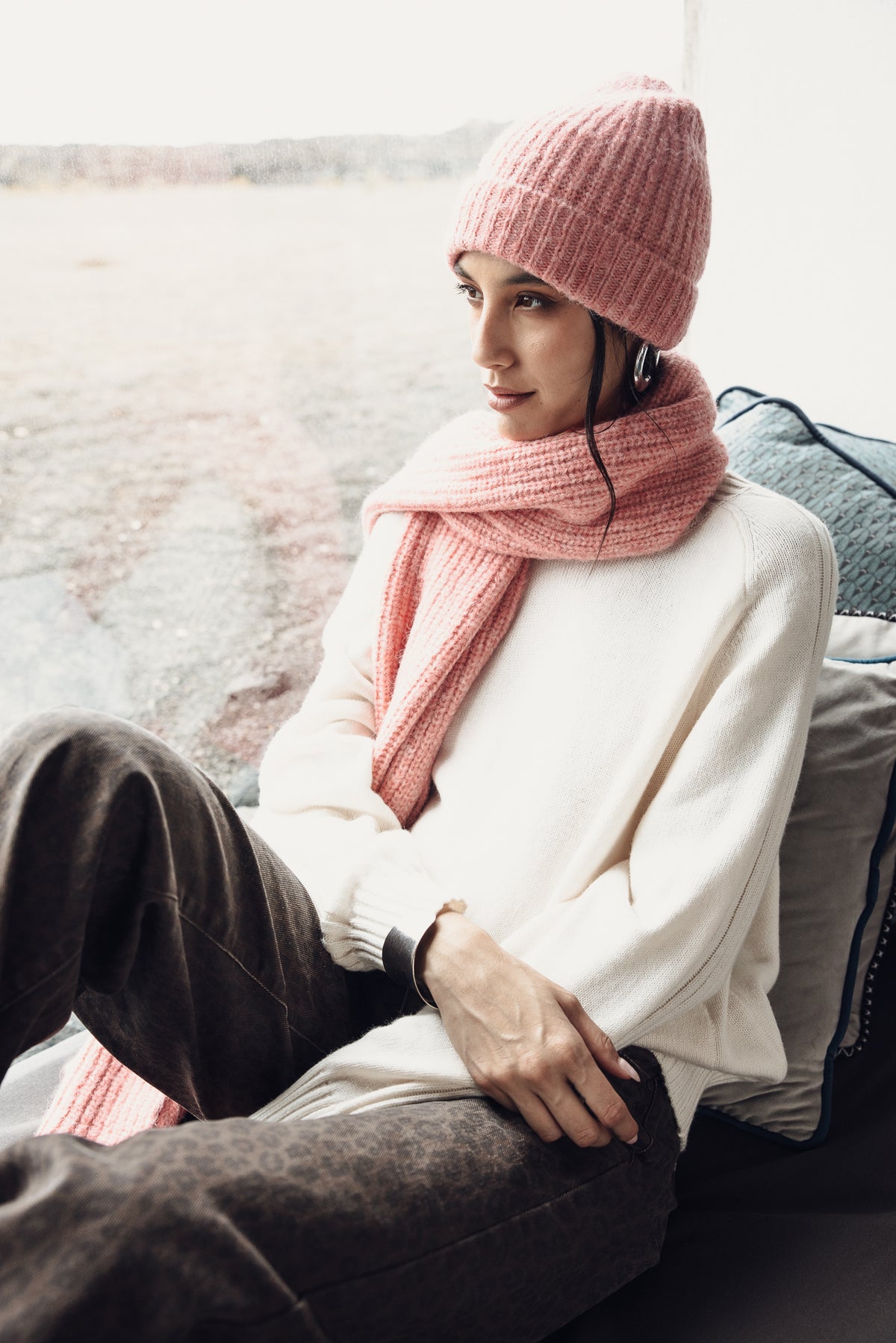 

Écharpe longue Femme Elina Comfy pink | Freeman T. Porter