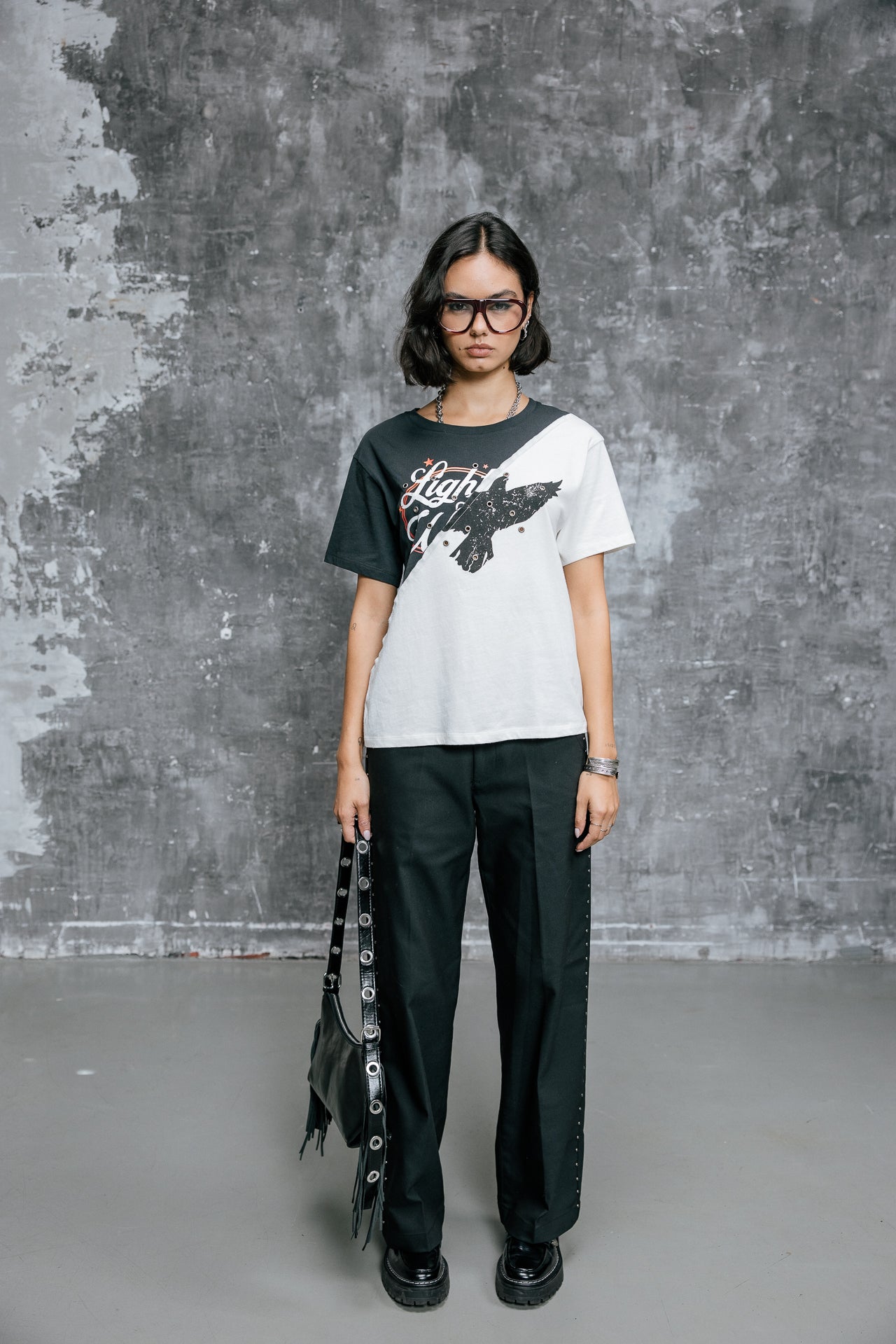 

T-shirt bicolor imprimé Femme Suria Mix Bird original | Freeman T. Porter