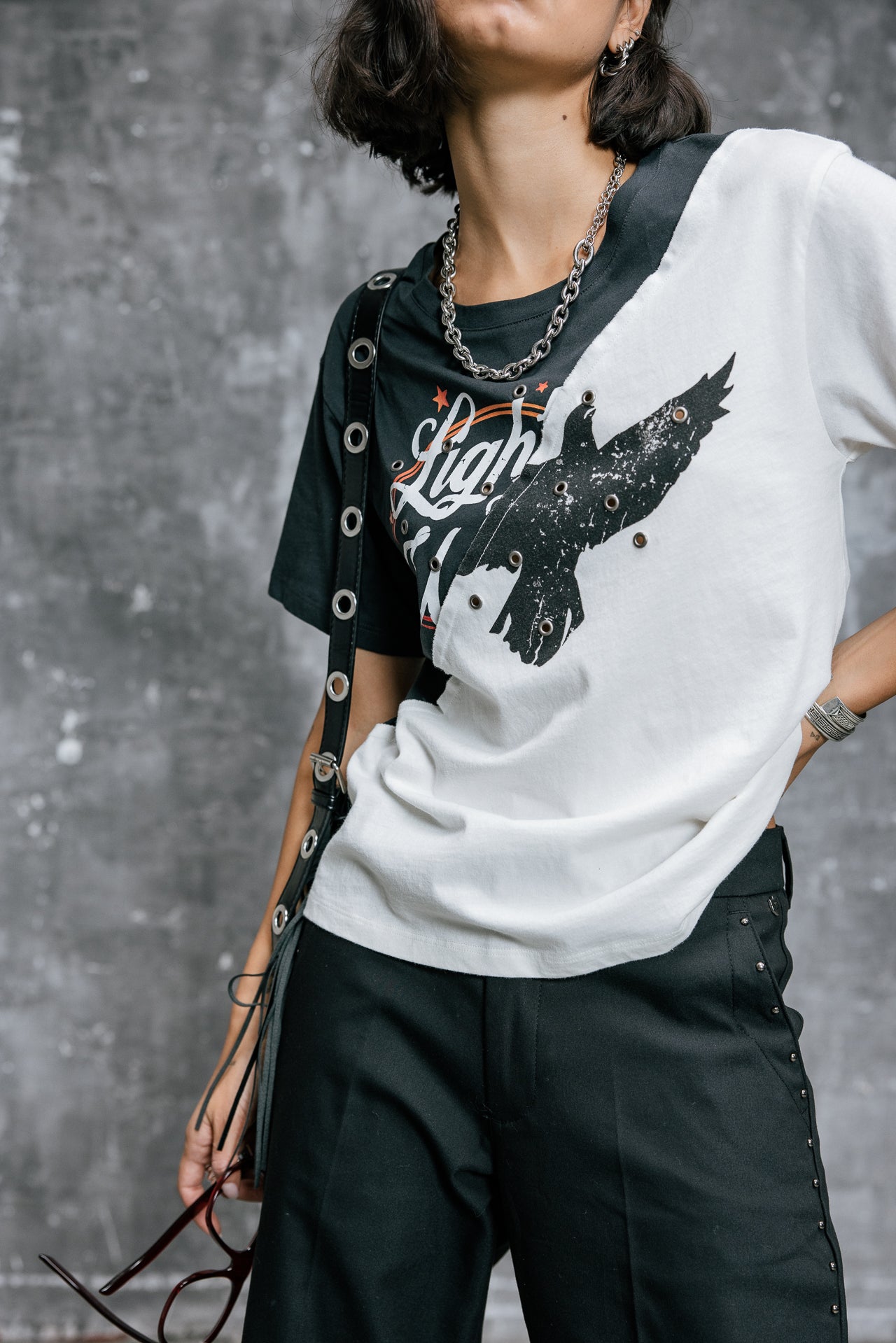 

T-shirt bicolor imprimé Femme Suria Mix Bird original | Freeman T. Porter